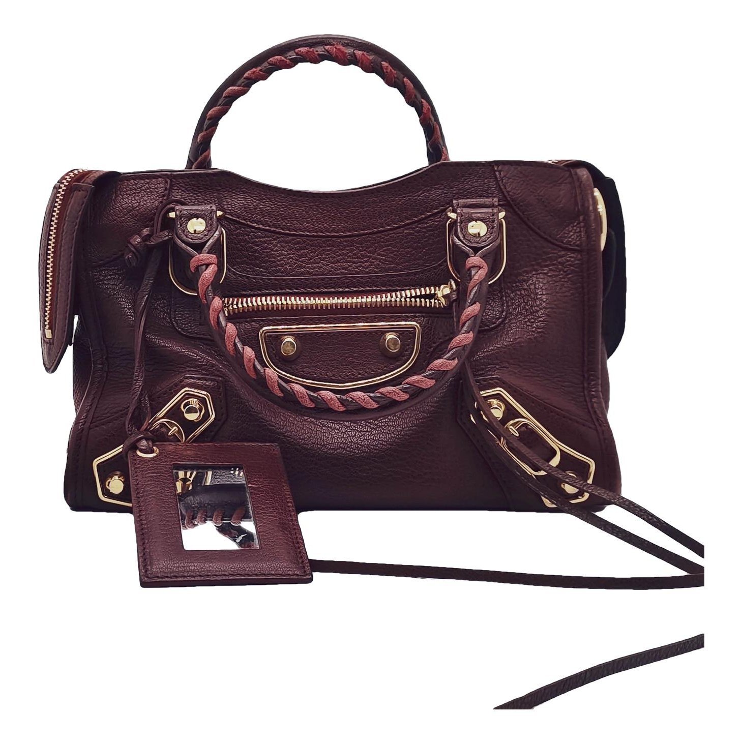City leather handbag