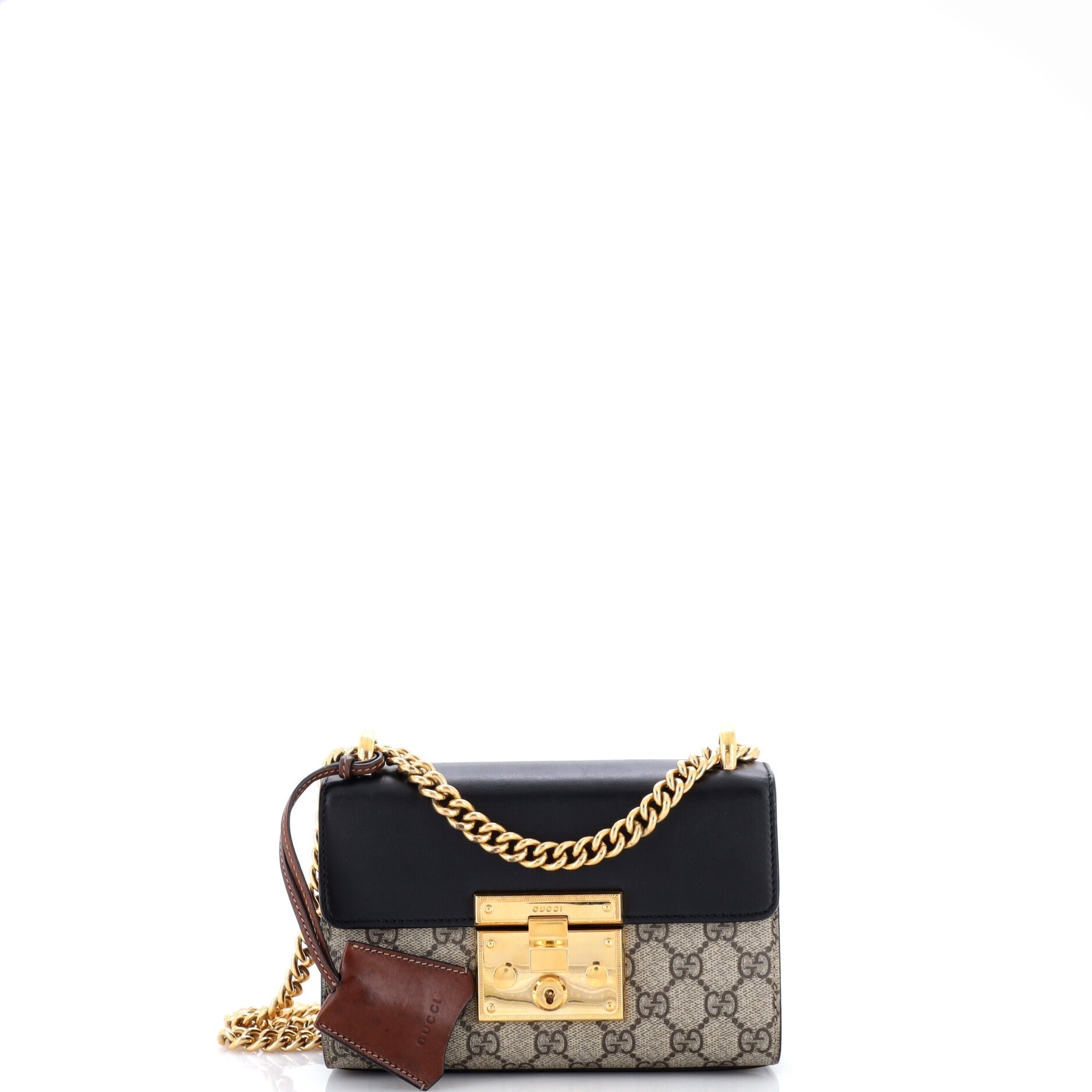 Padlock Shoulder Bag GG Coated Canvas and Leather Small