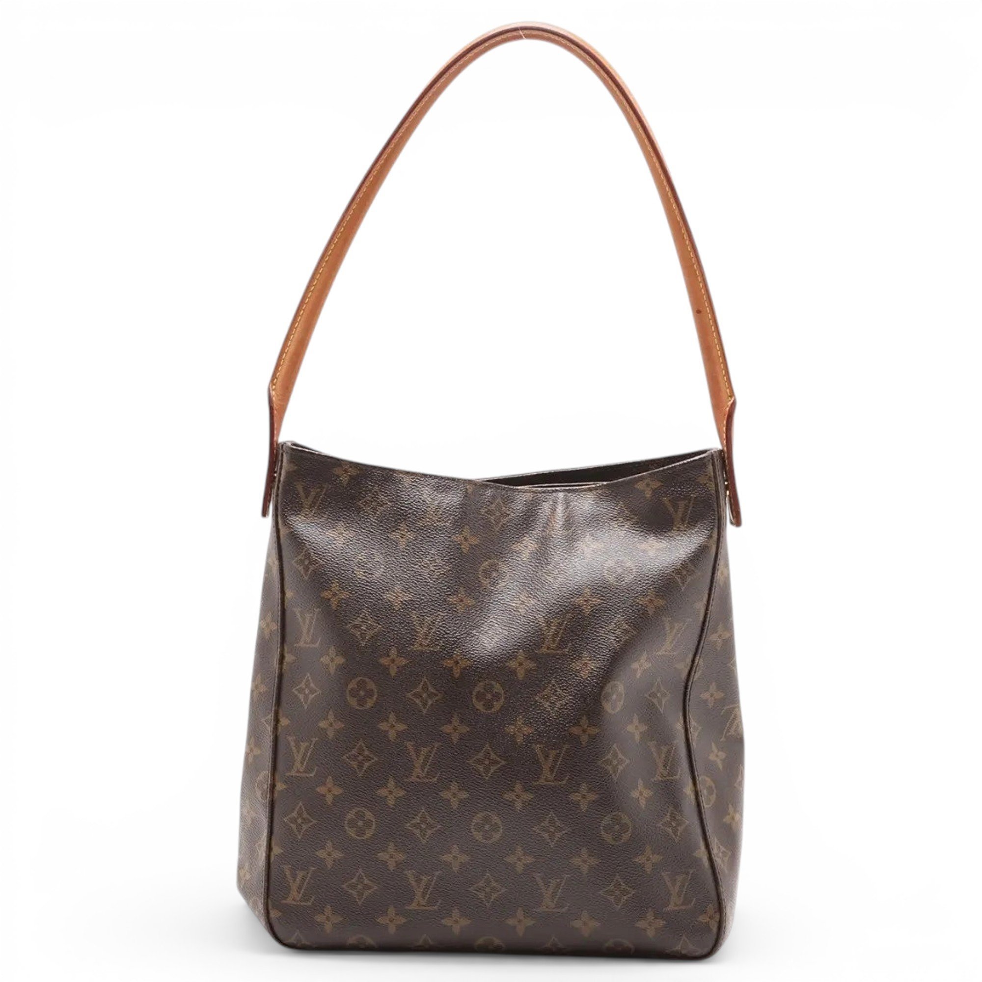 Looping leather handbag