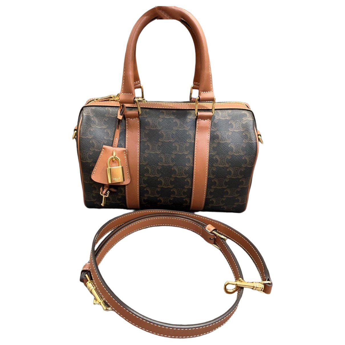 Tambour leather handbag