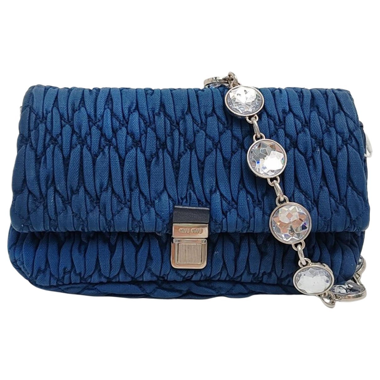 Miu Crystal cloth crossbody bag