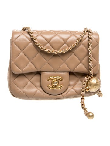 Mini Square Pearl Crush Flap Bag