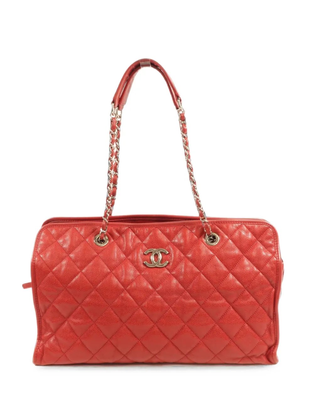 CC logo-plaque quilted shoulder bag