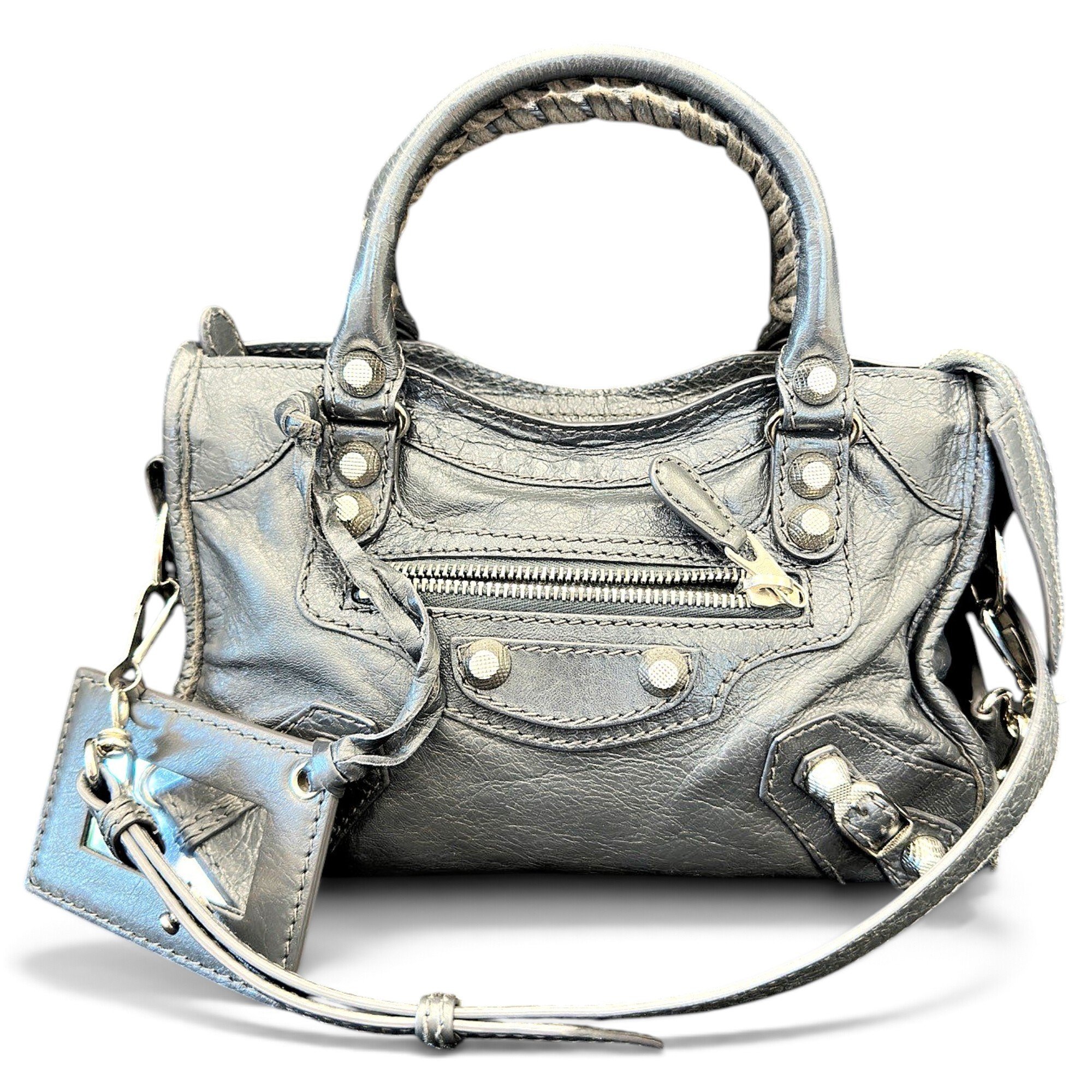 City leather handbag
