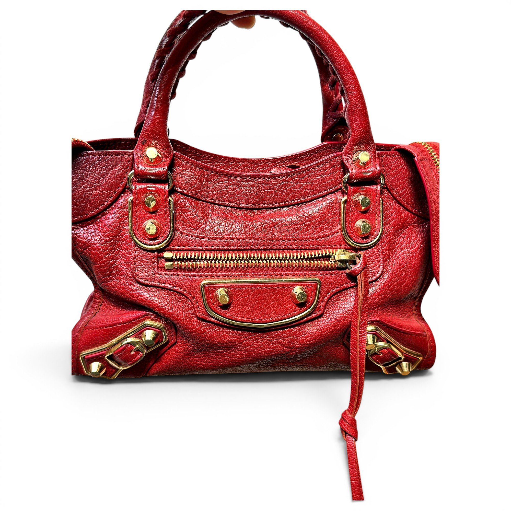 City leather handbag