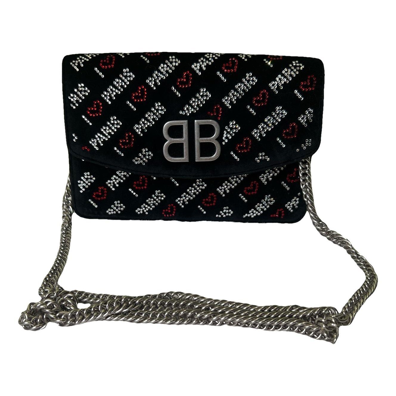 BB chain velvet crossbody bag