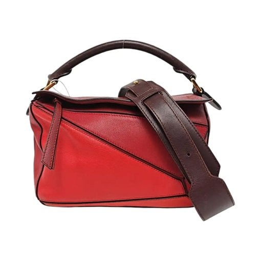 Puzzle leather handbag