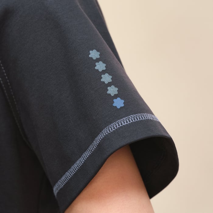 Bleu Noir Printed Micro T-shirt