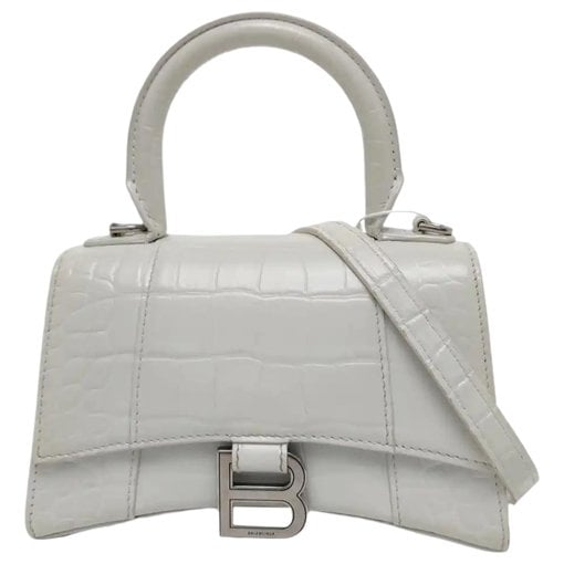 Hourglass leather handbag