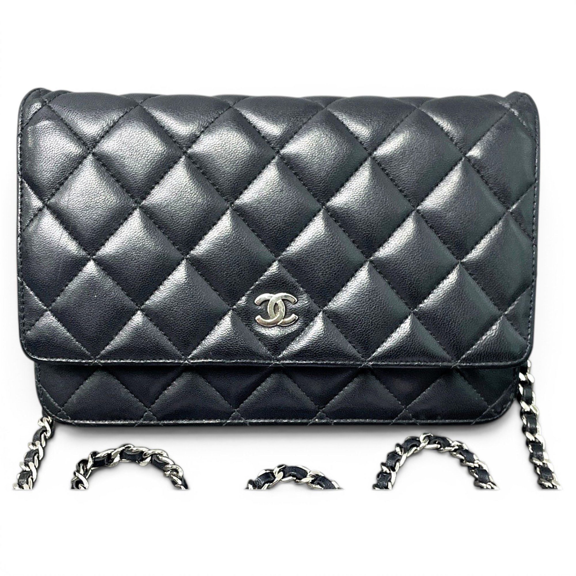 Wallet On Chain leather handbag