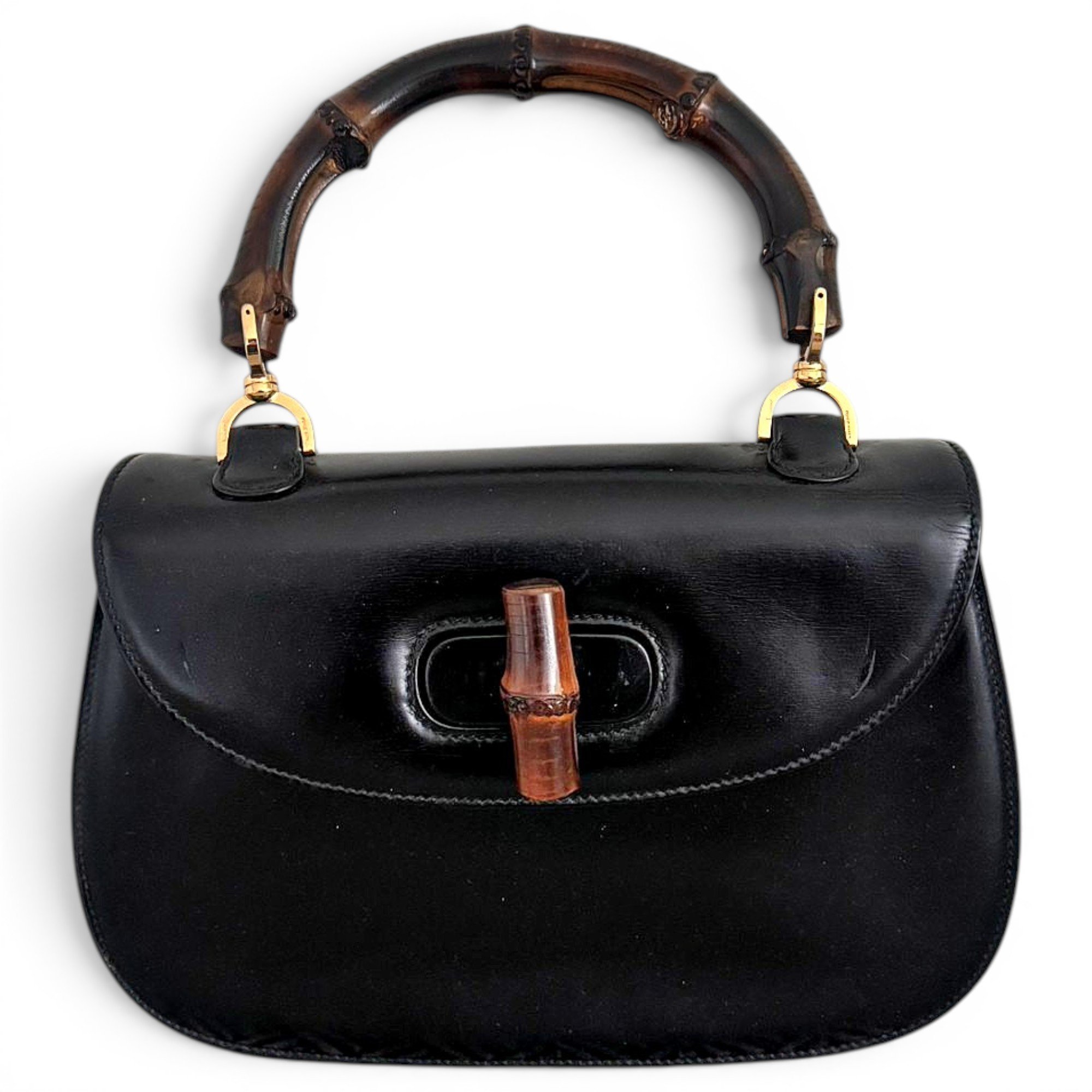 Convertible Bamboo Top Handle leather handbag