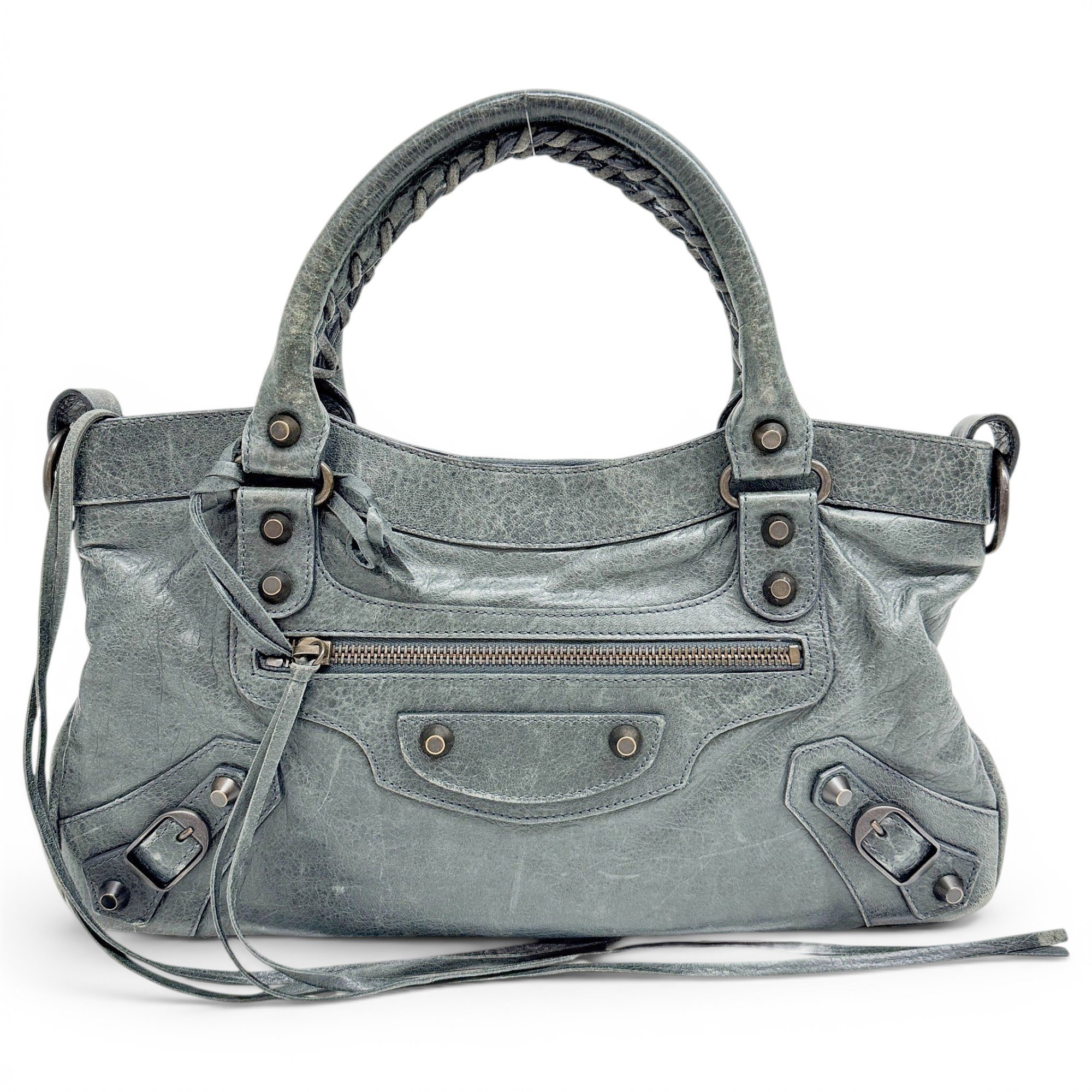 First leather handbag