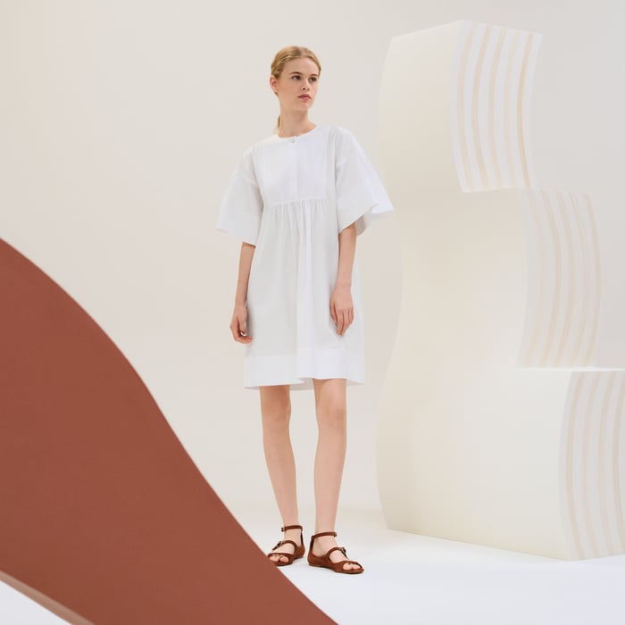 Blanc "Mosaique" Short Boho Dress