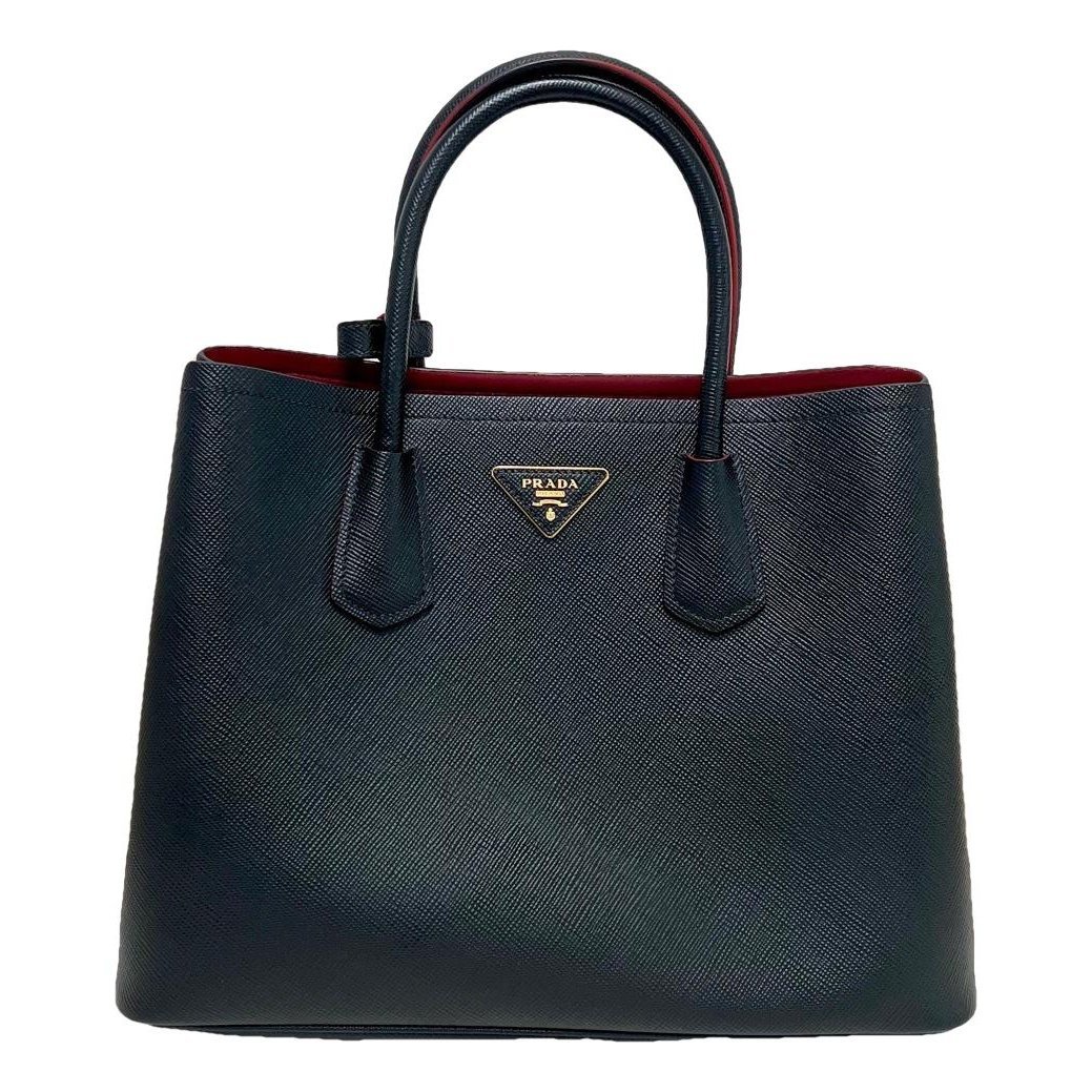 Double leather handbag