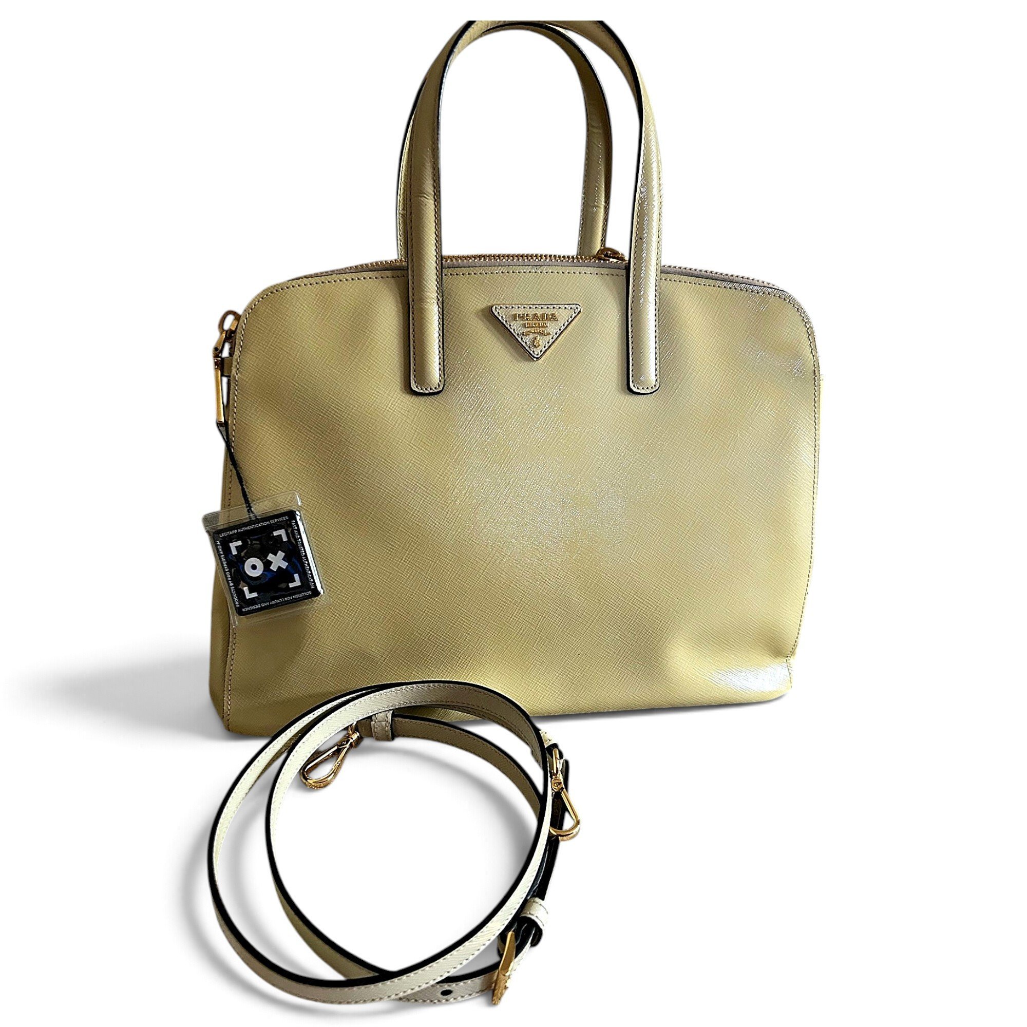 Promenade patent leather handbag