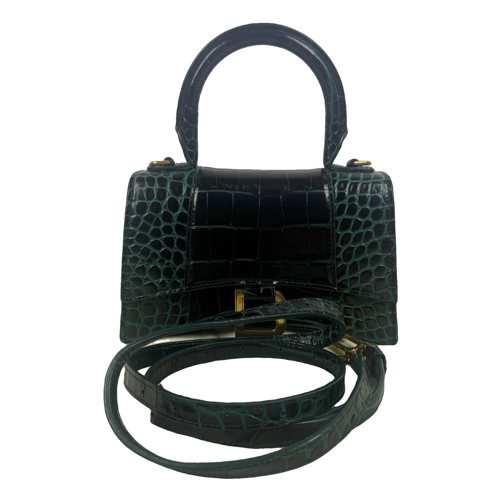 Hourglass leather crossbody bag