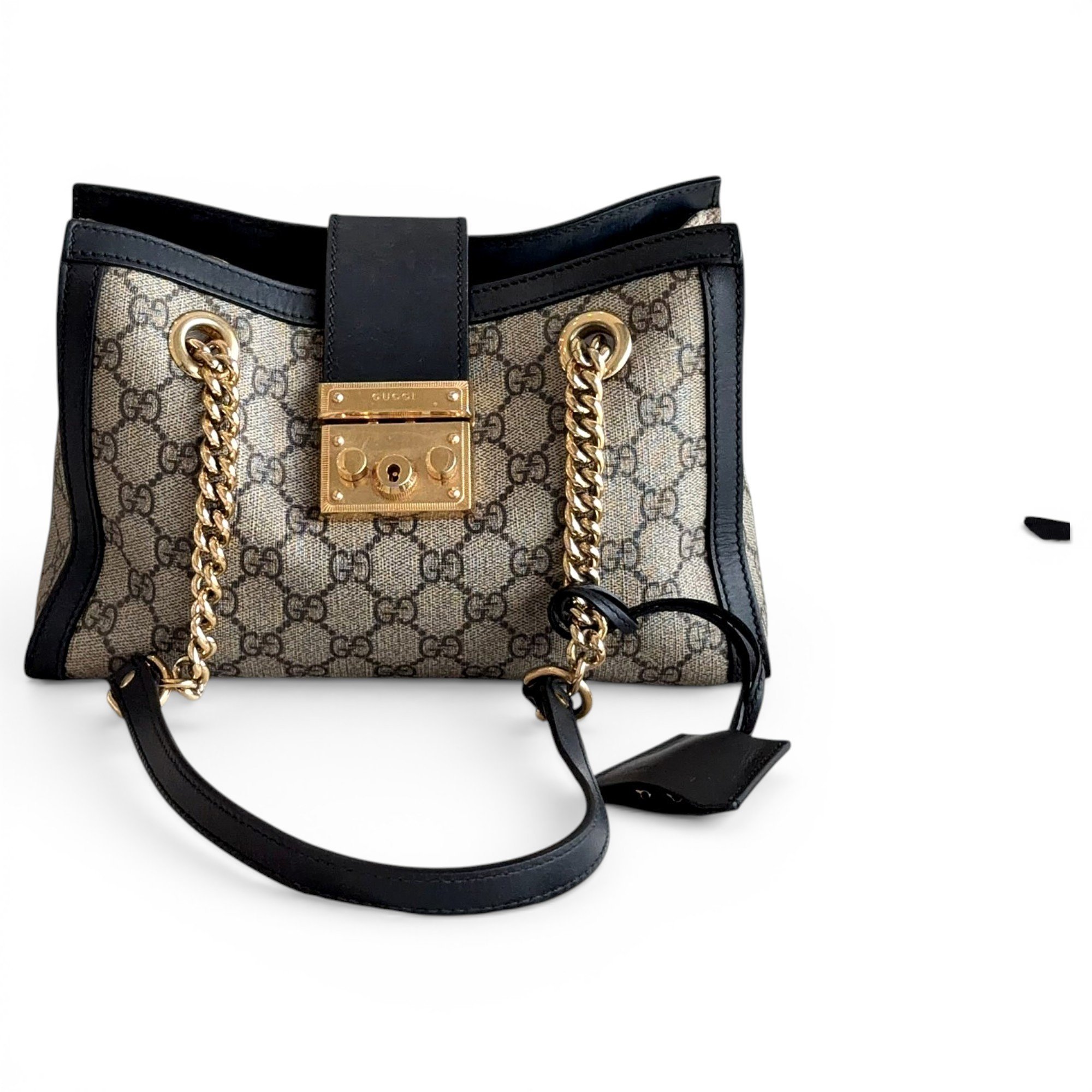 Padlock leather handbag