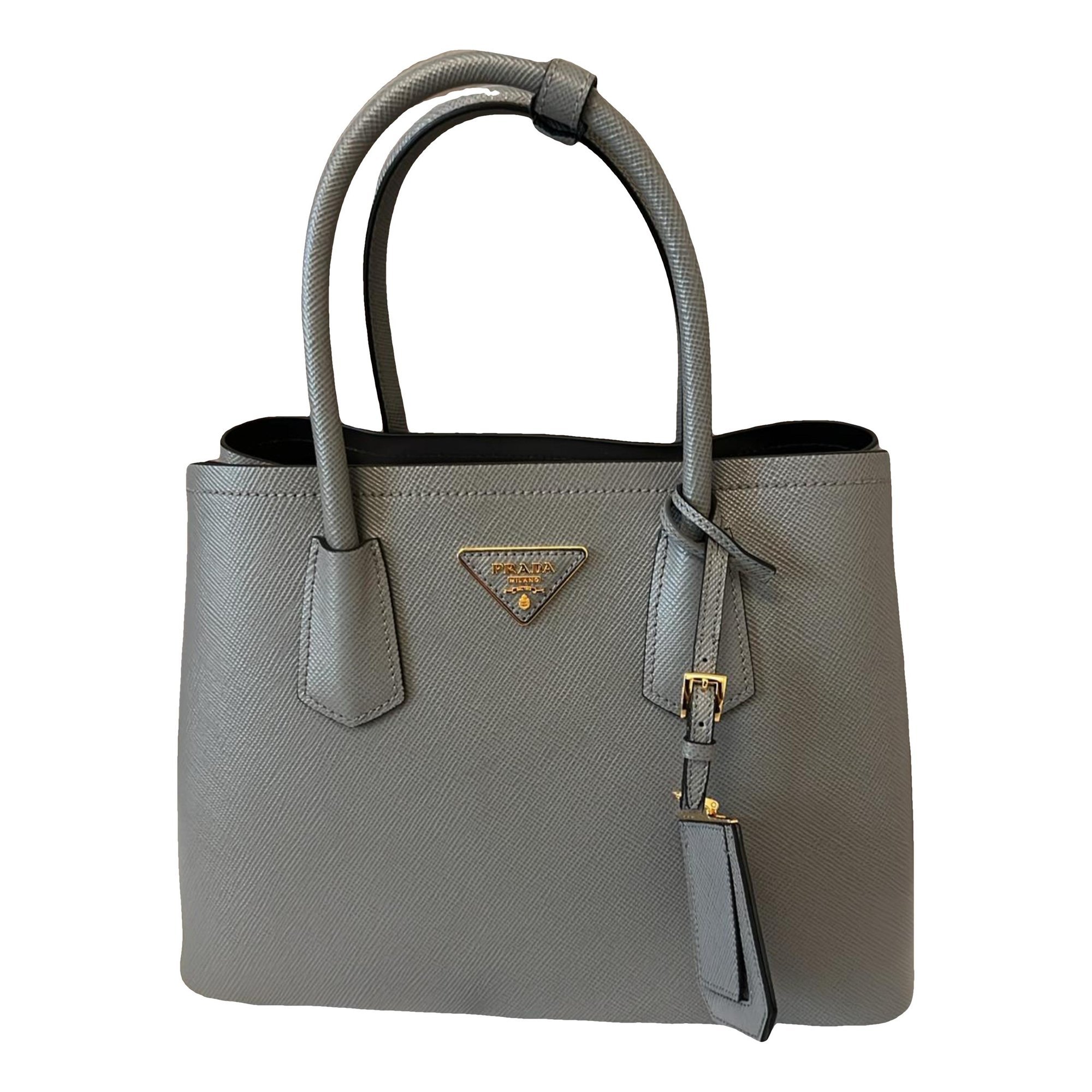Double leather handbag