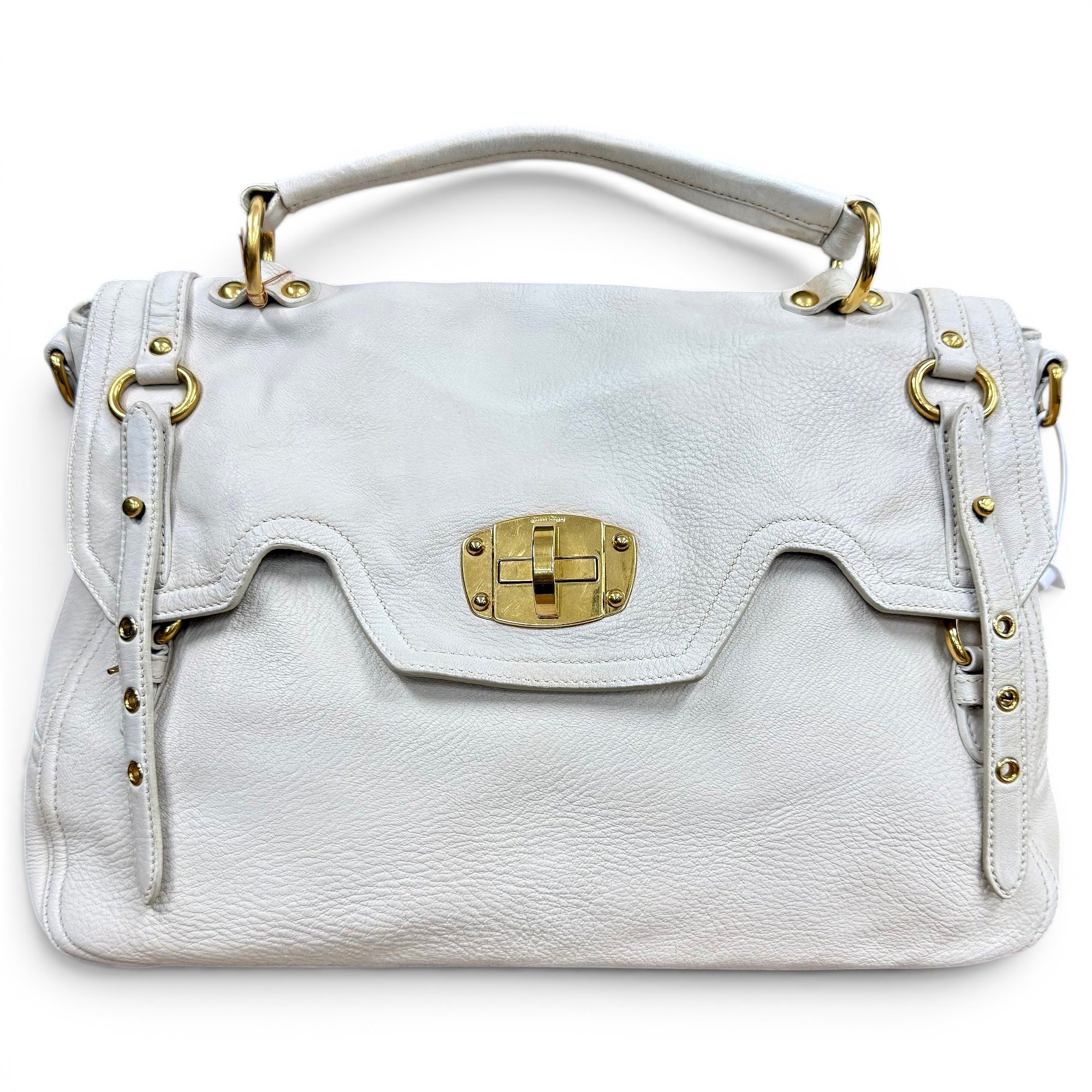 Coffer leather handbag