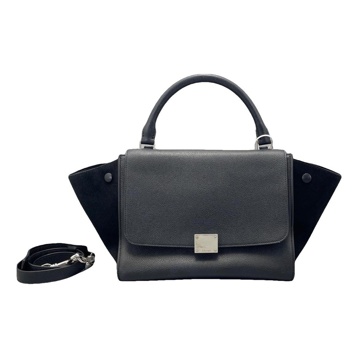 Trapèze leather handbag