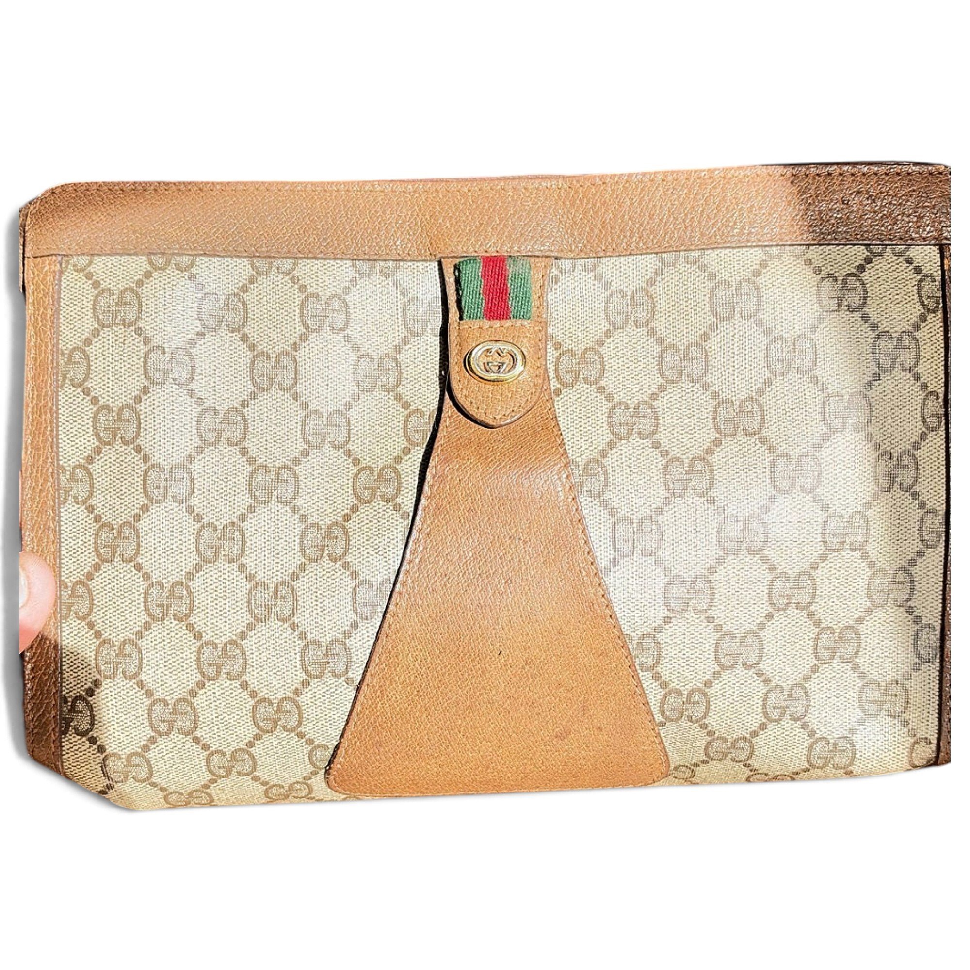 Ophidia leather clutch bag