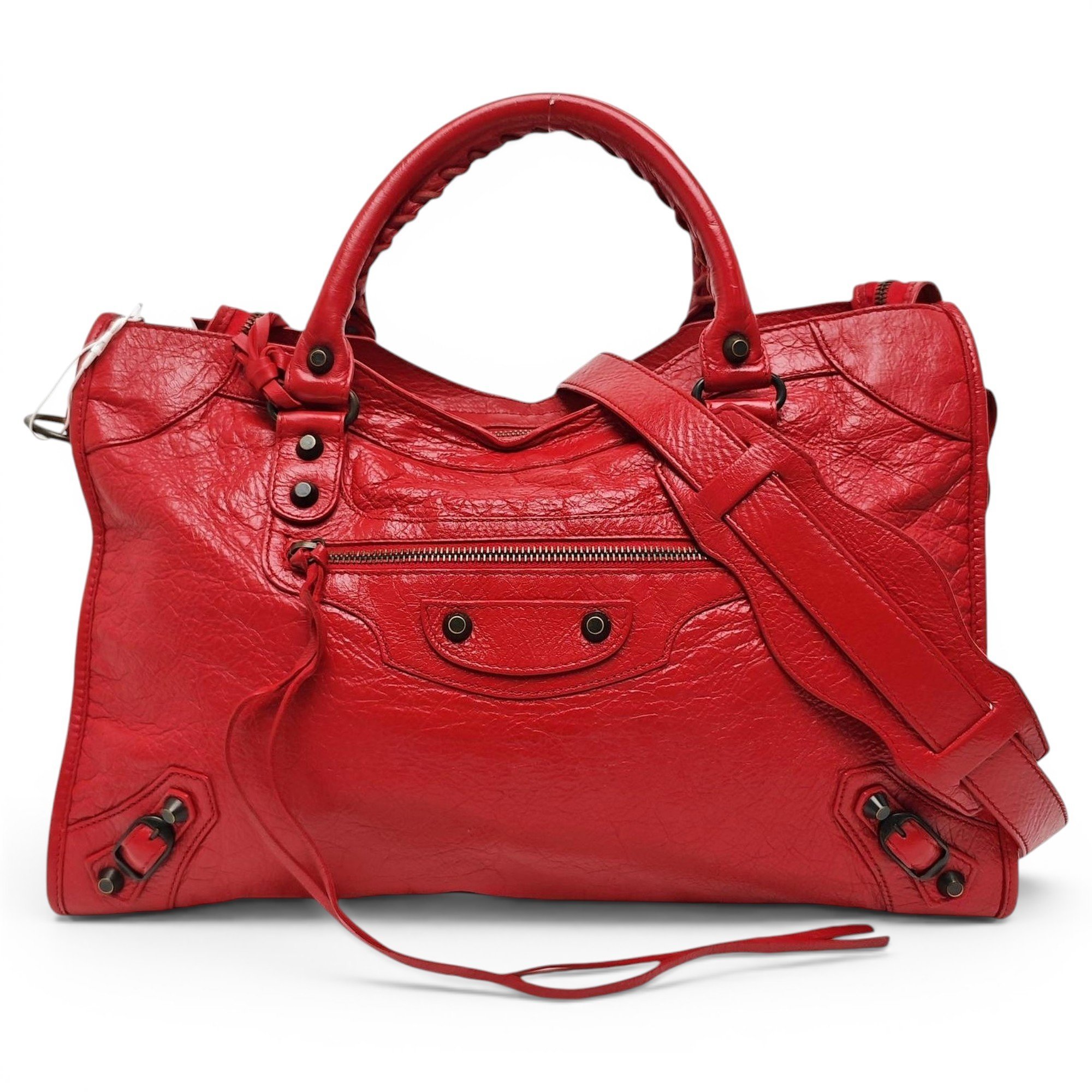 City leather handbag