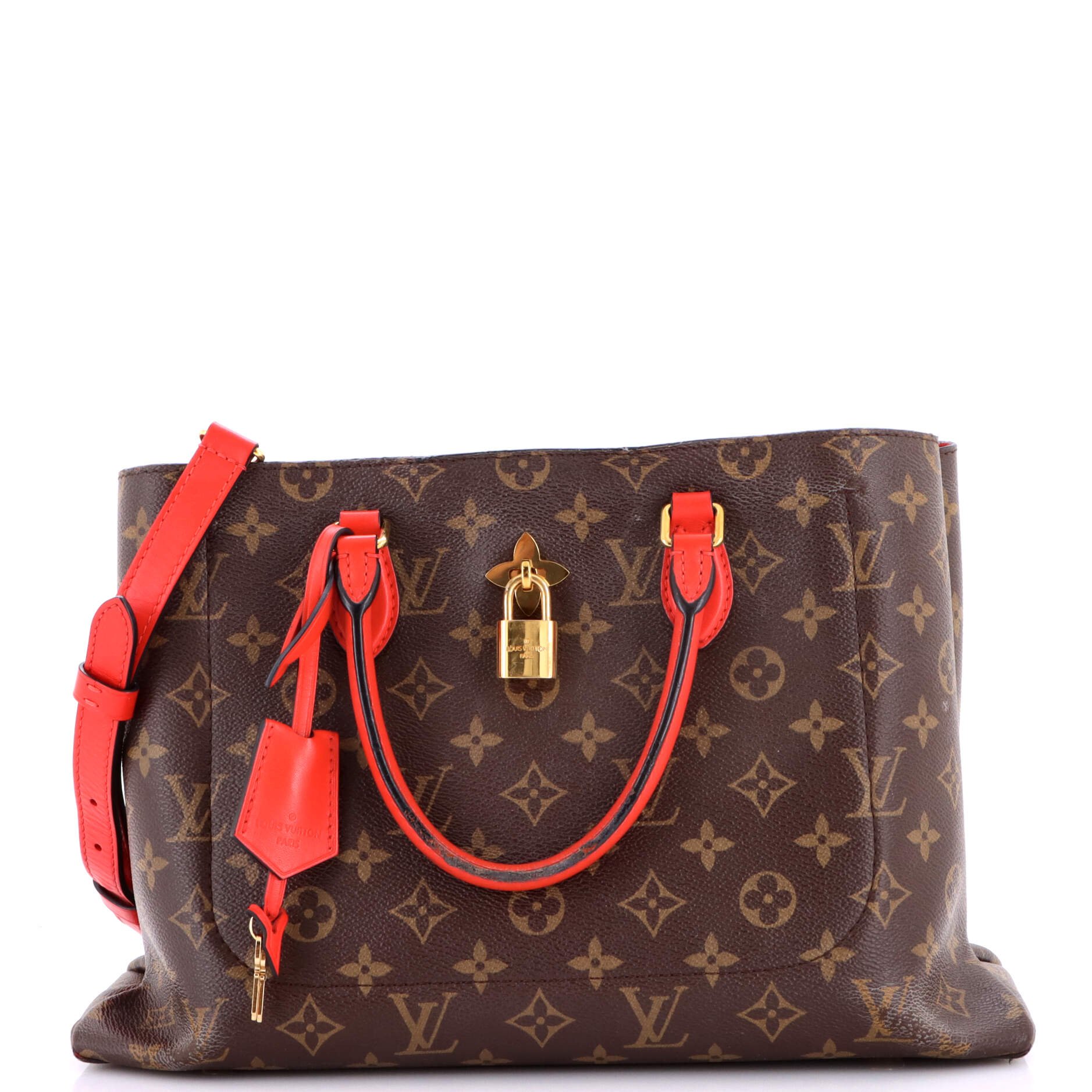 Flower Tote Monogram Canvas with Leather
