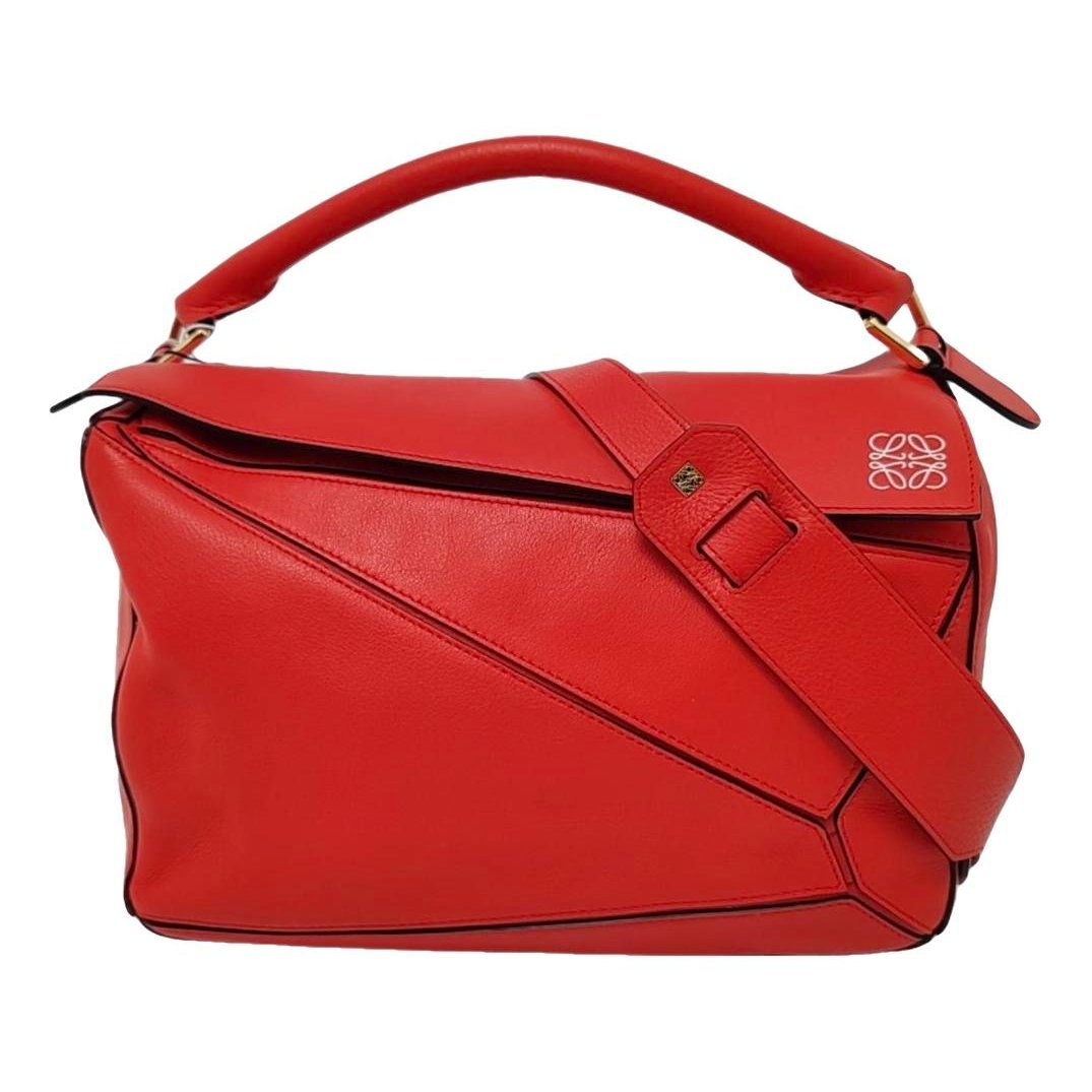 Puzzle leather handbag