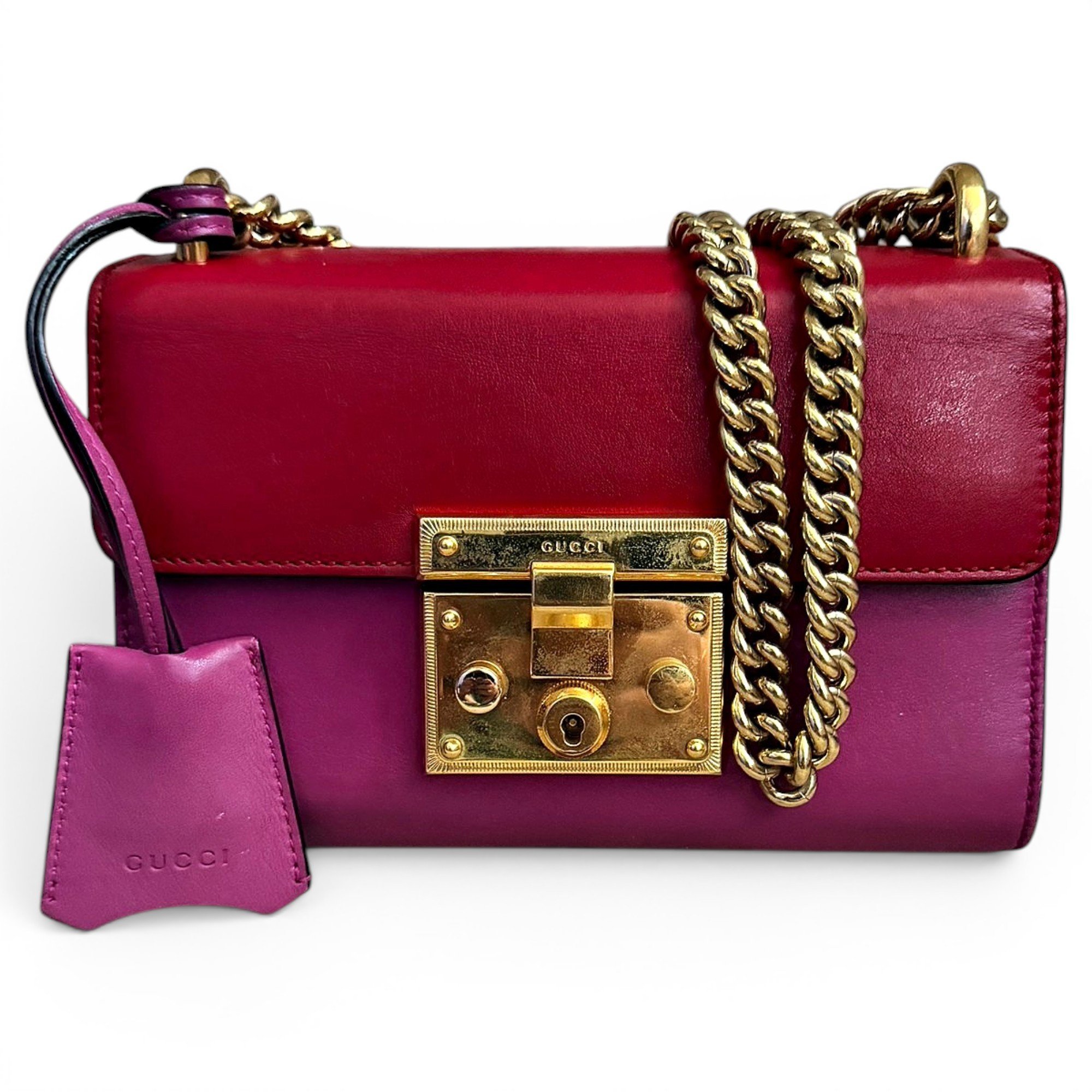 Padlock leather handbag
