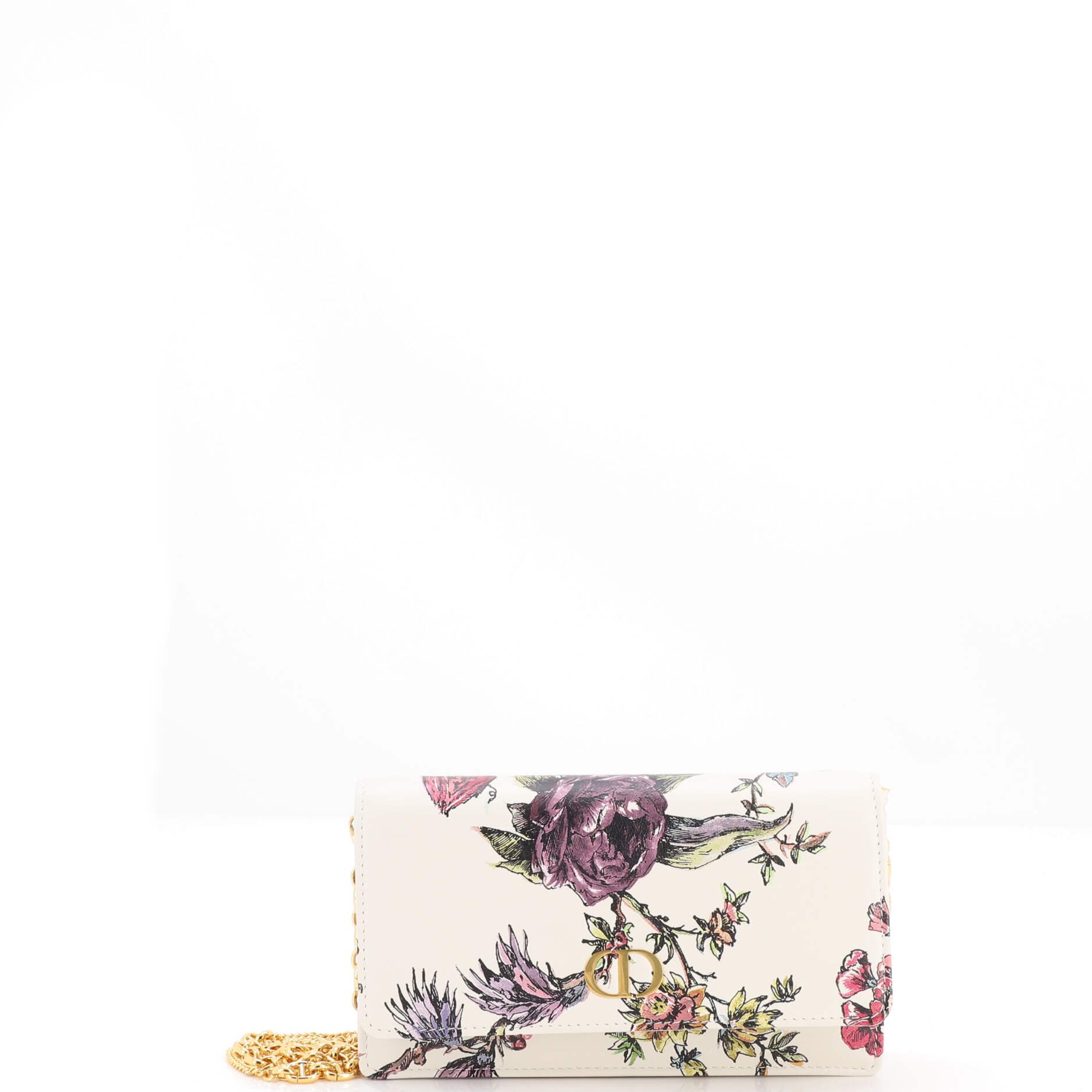 Caro Wallet on Chain Pouch Printed Leather