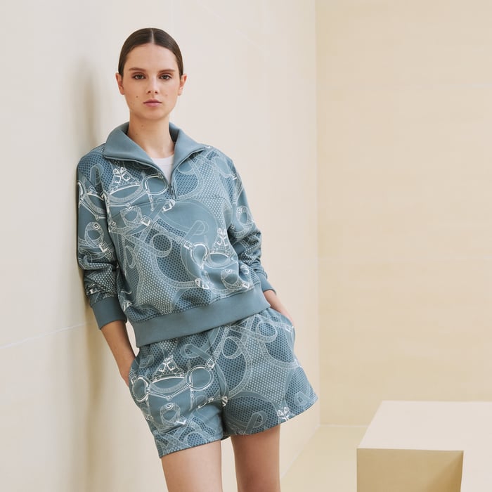 Bleu Arctique "Eperon d'Or Bandana" Sweatshirt