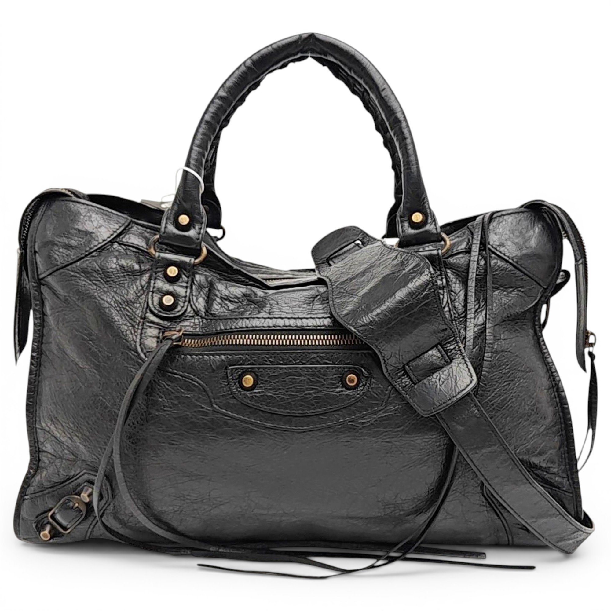 City leather handbag