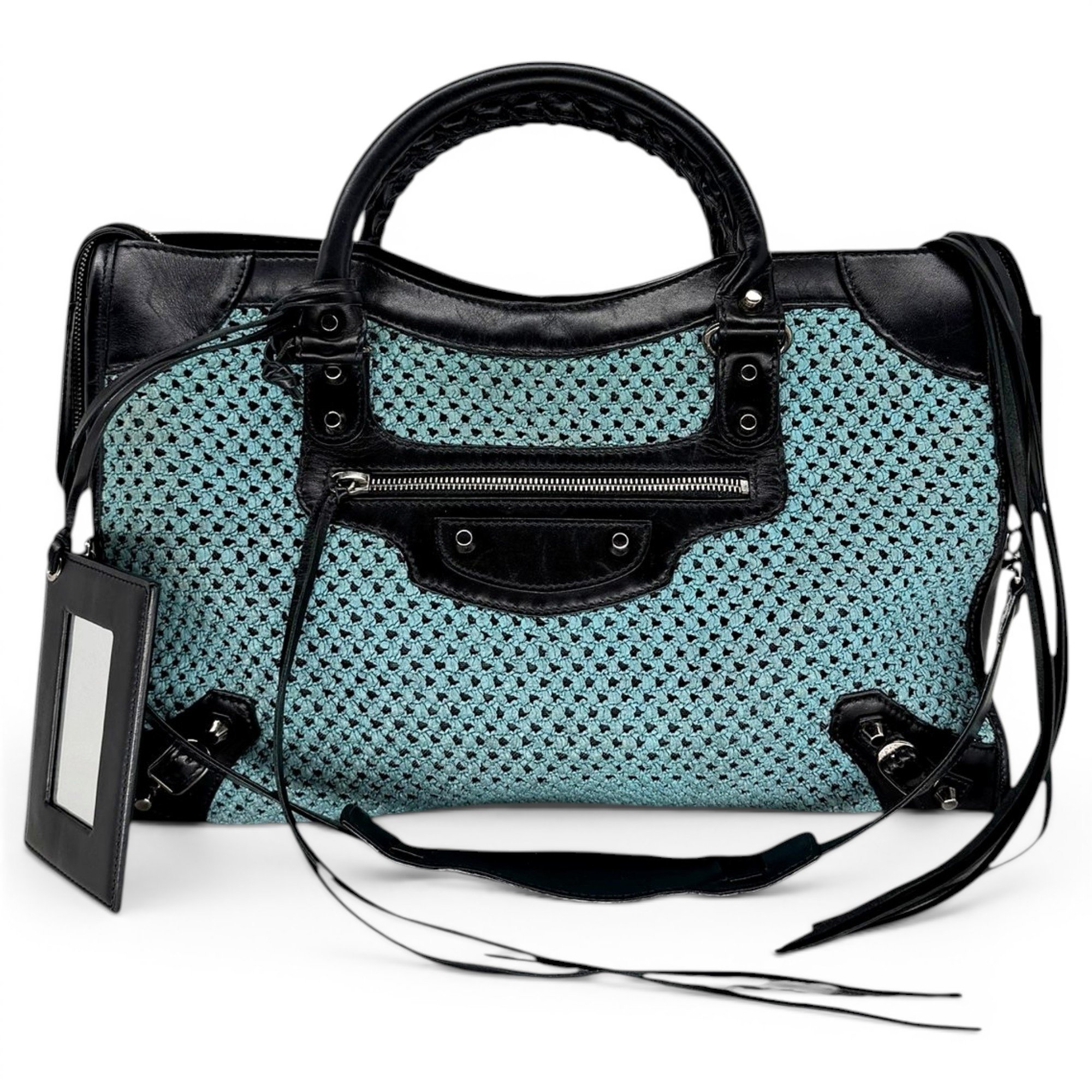 City leather handbag
