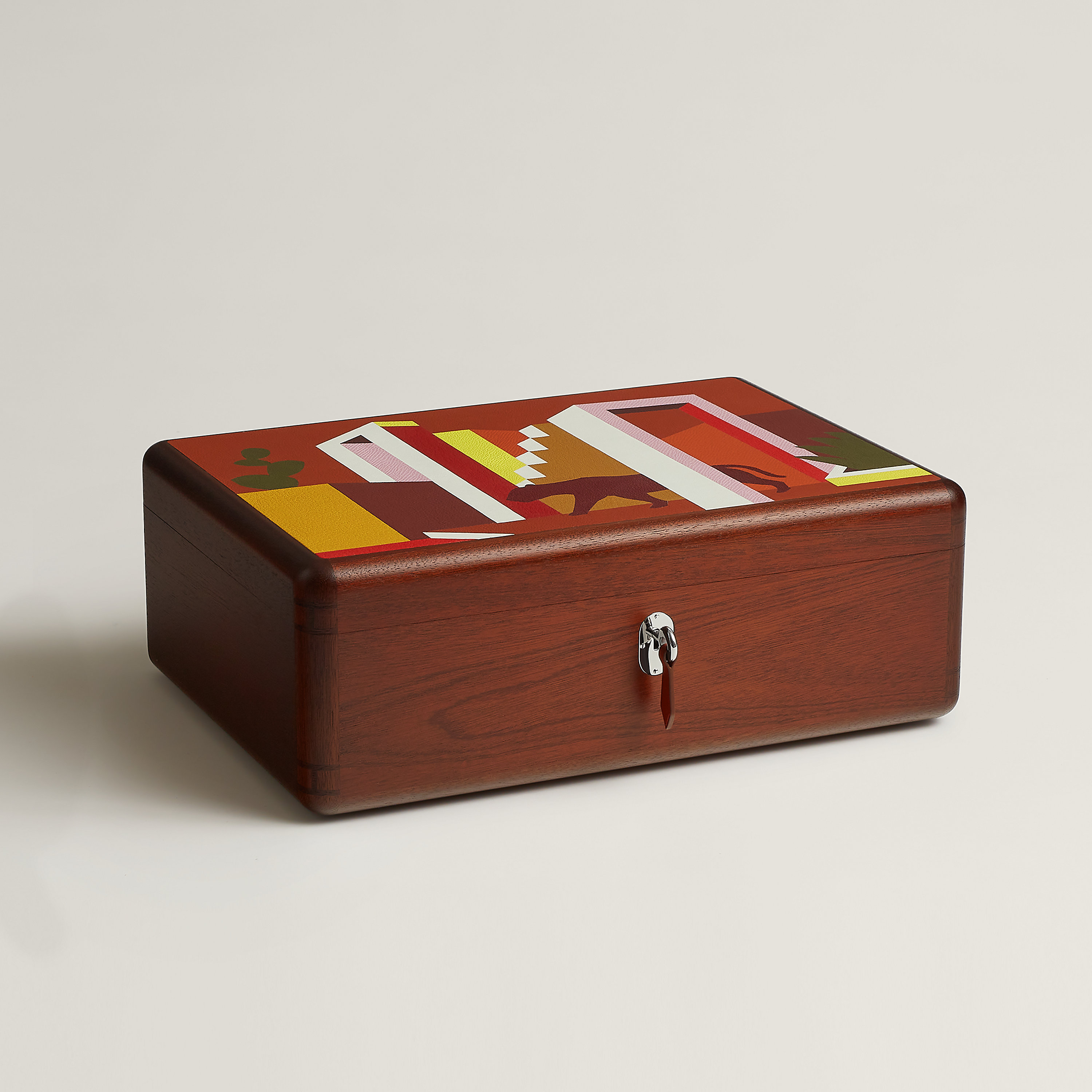 Casaque Felin dans un Jardin Mexicain watch and cufflink box