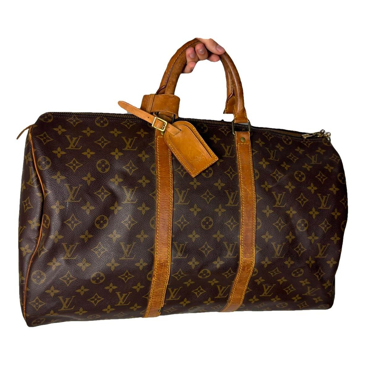 Keepall leather travel bag