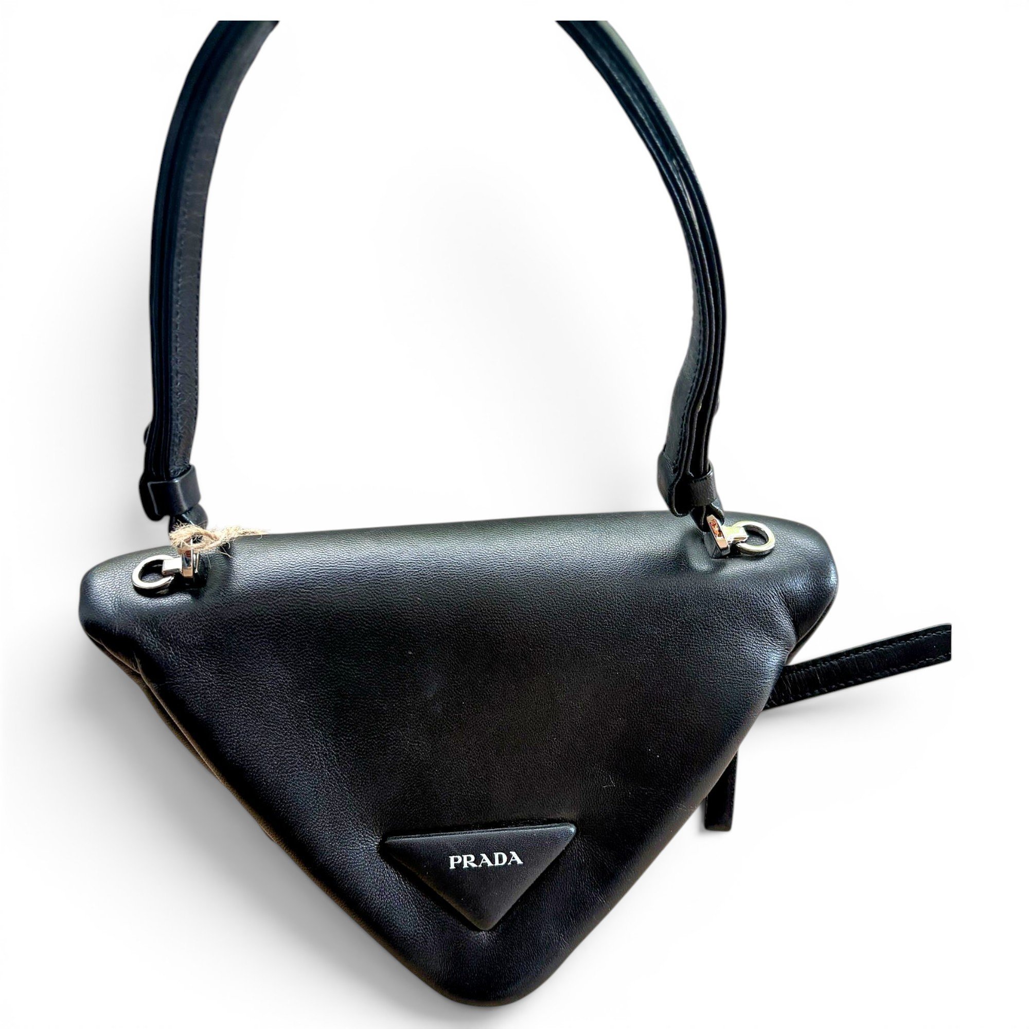 Triangle leather handbag