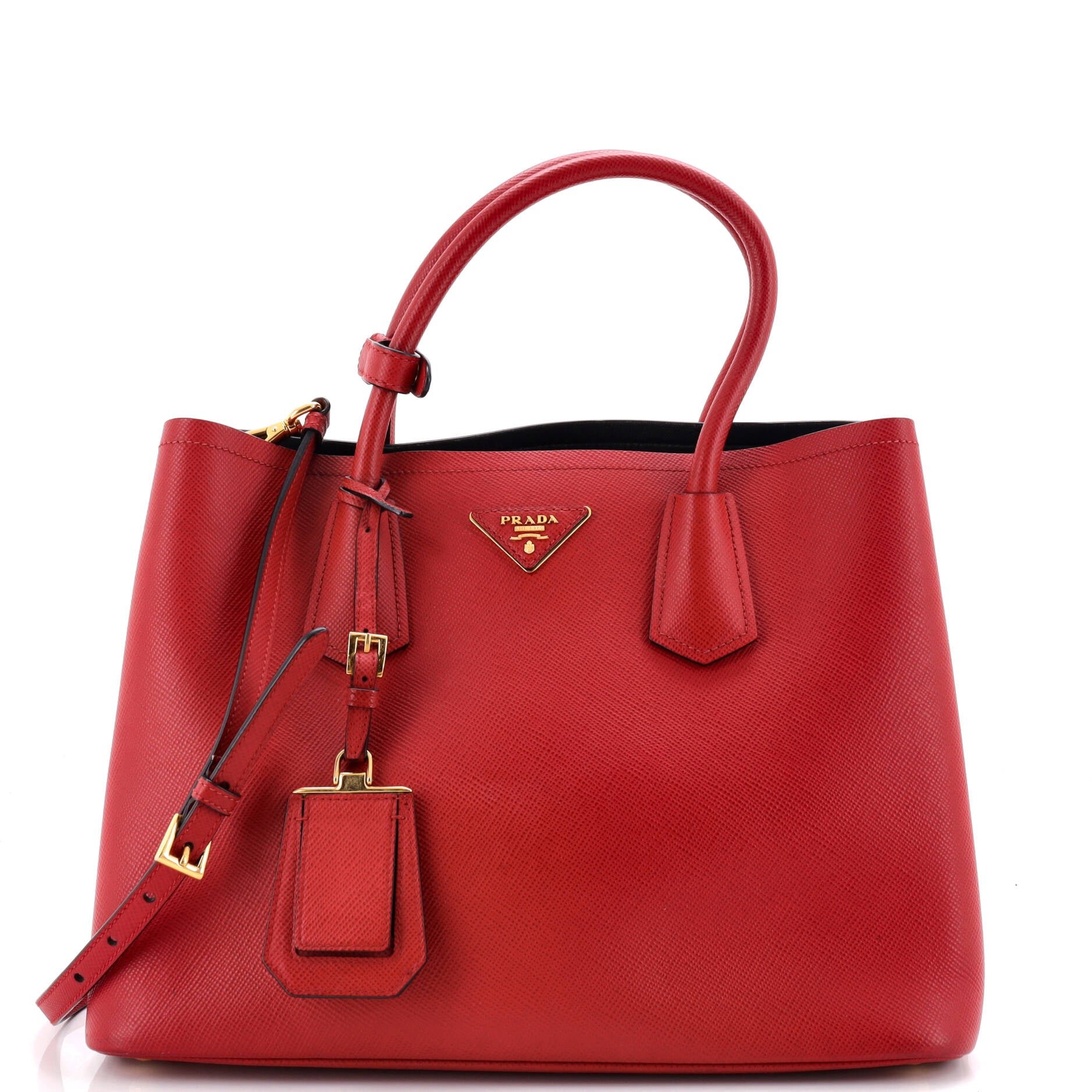 Cuir Double Tote Saffiano Leather Medium
