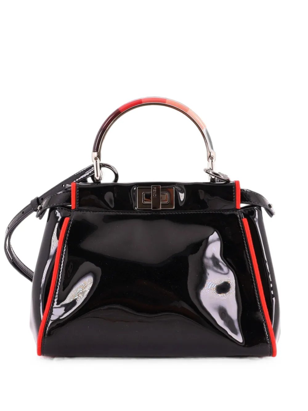 Resin Handle Peekaboo Bag Patent Mini shoulder bag