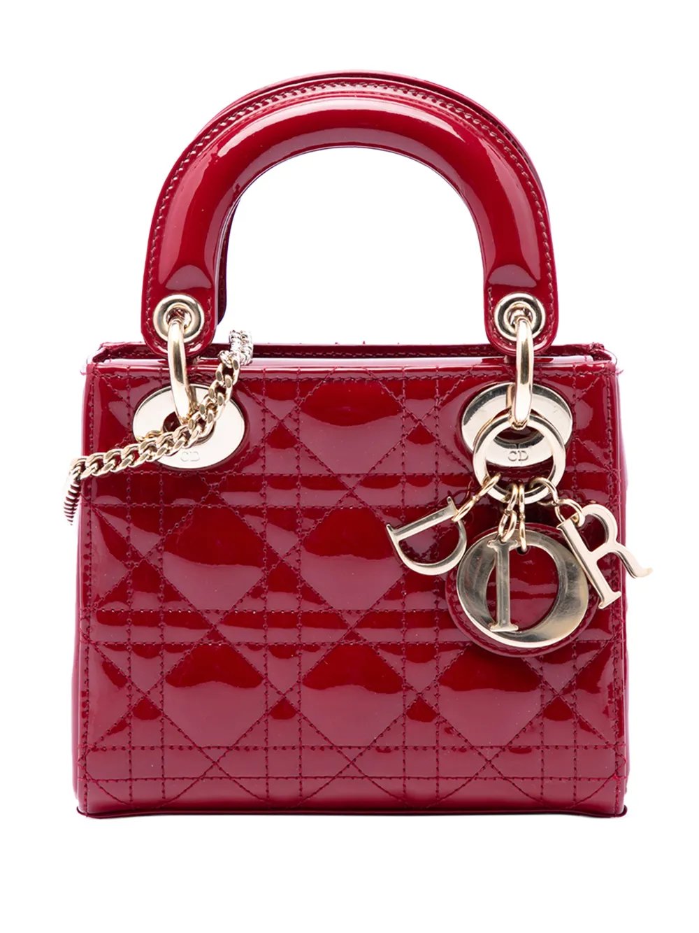 2020 Mini Patent Cannage Lady Dior satchel