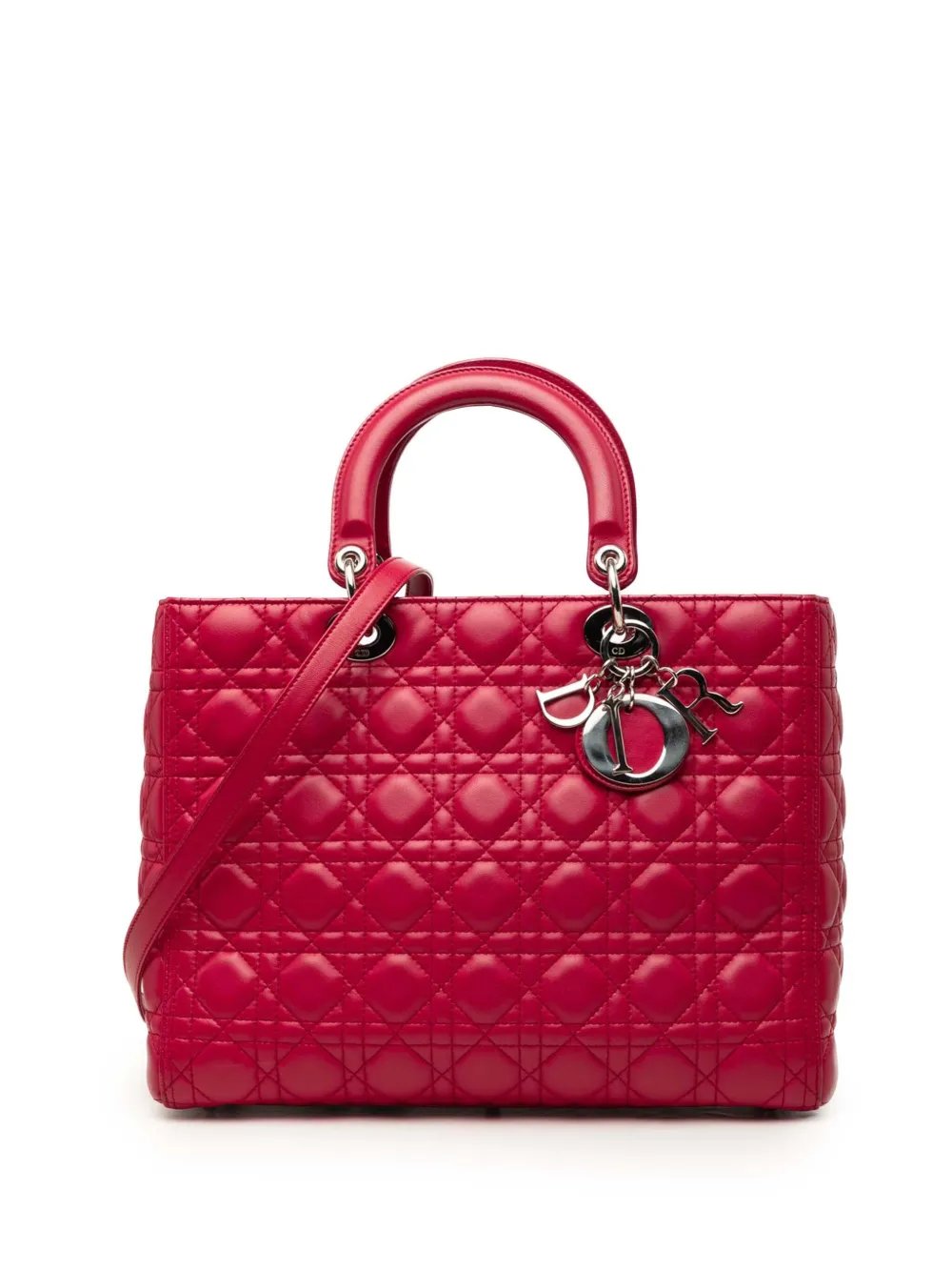 2012 Large Lambskin Cannage Lady Dior satchel
