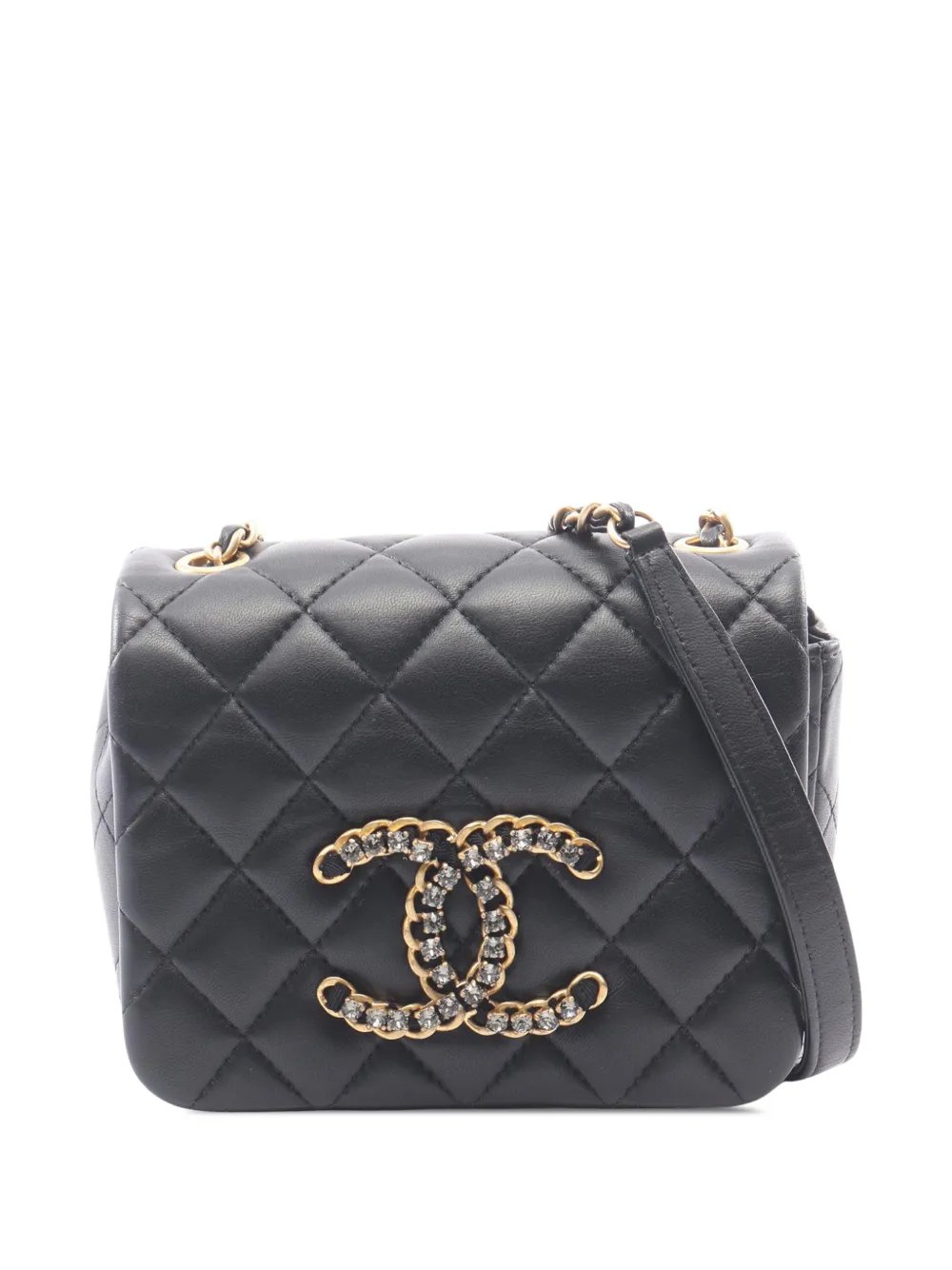 2021-2026 Mini Quilted Lambskin CC Crystal Full Flap crossbody bag