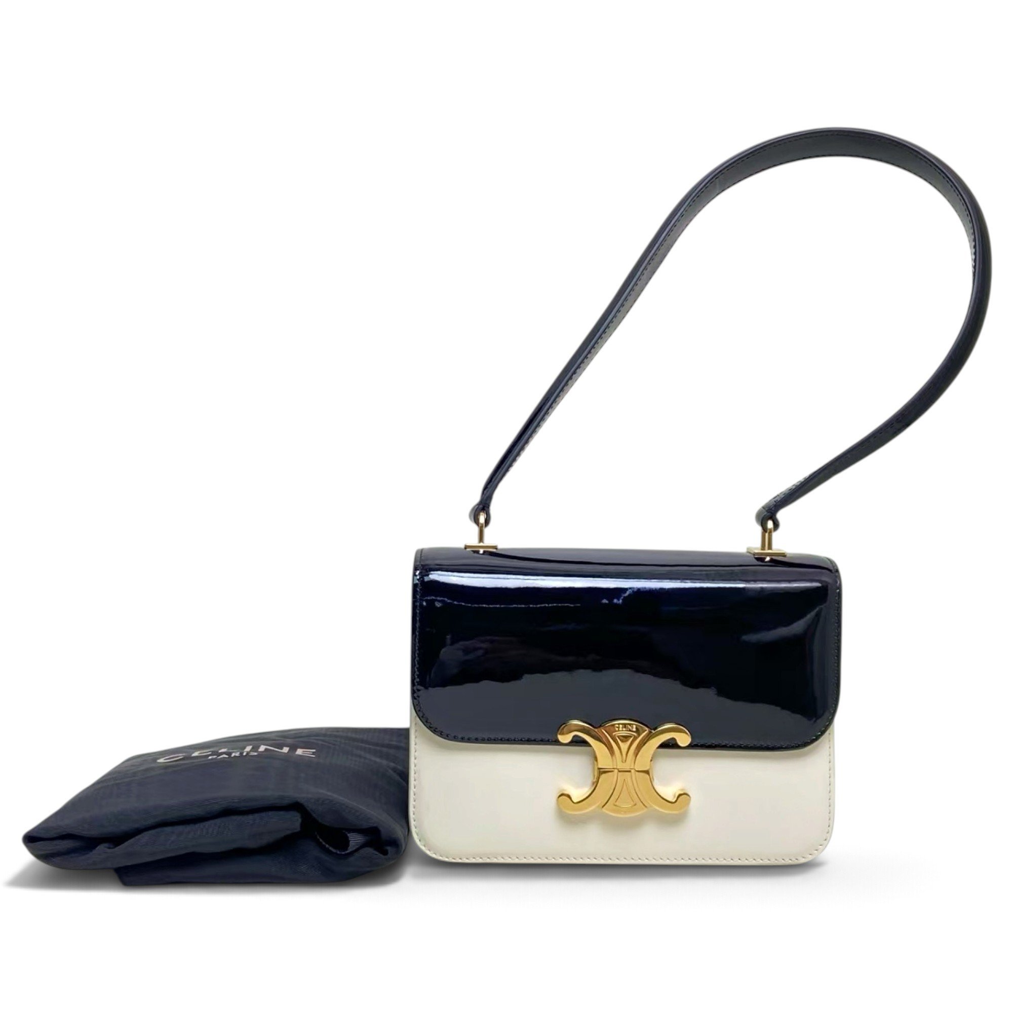 Triomphe patent leather handbag
