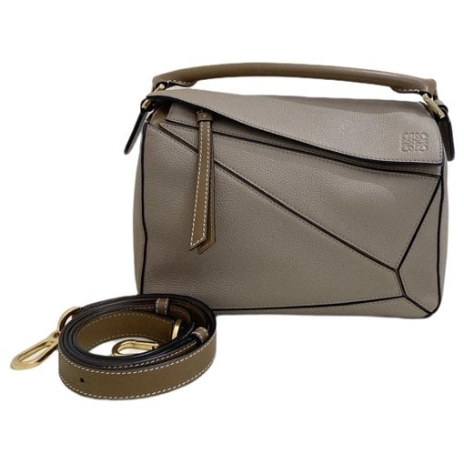 Puzzle leather handbag