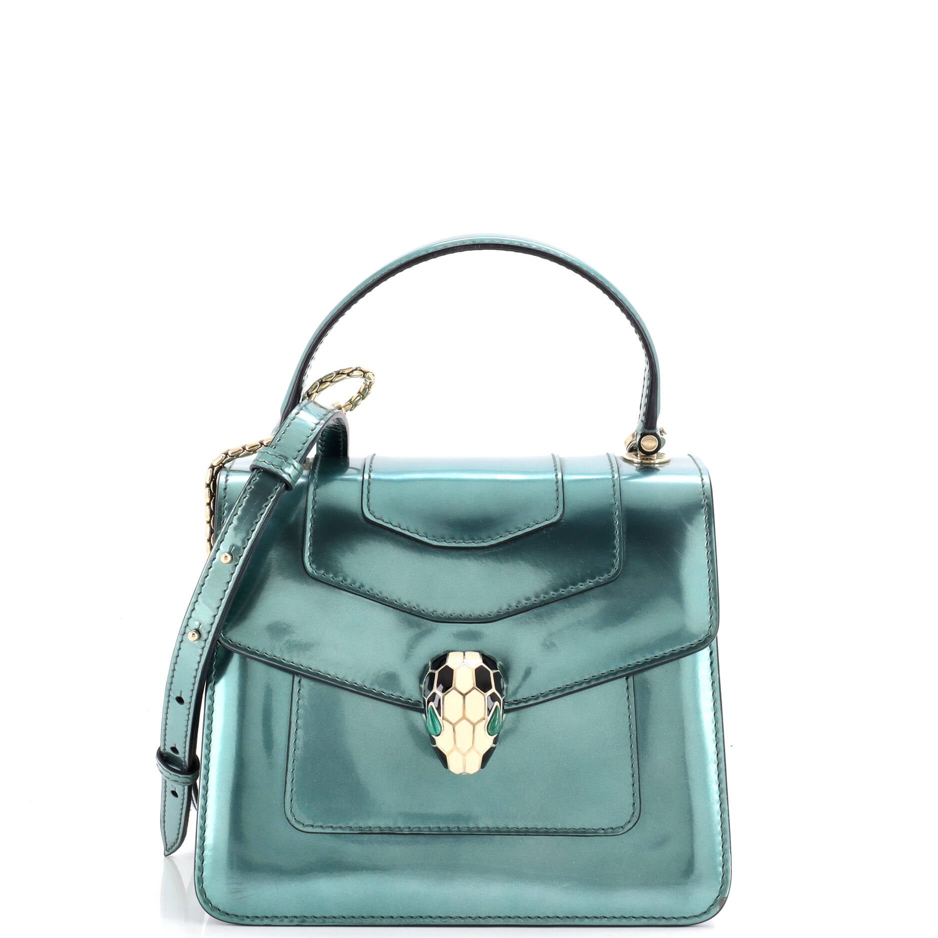 Serpenti Top Handle Bag Patent Small