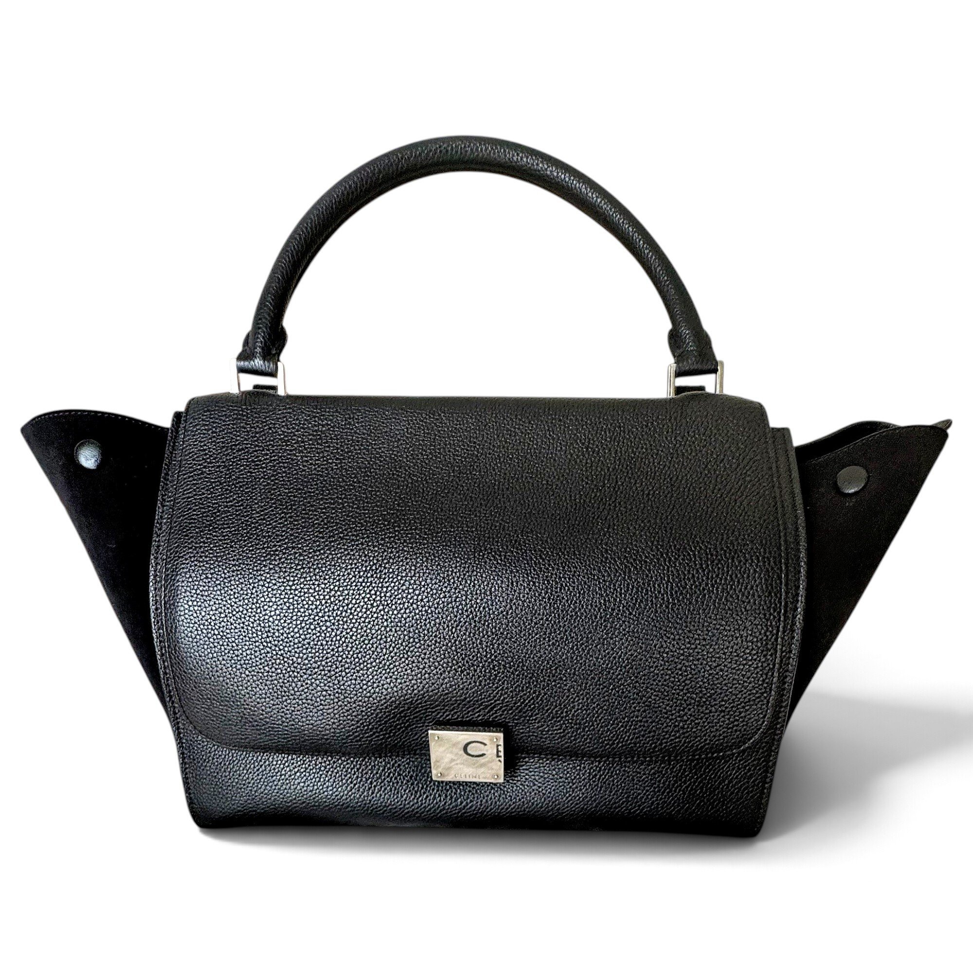 Trapèze leather handbag