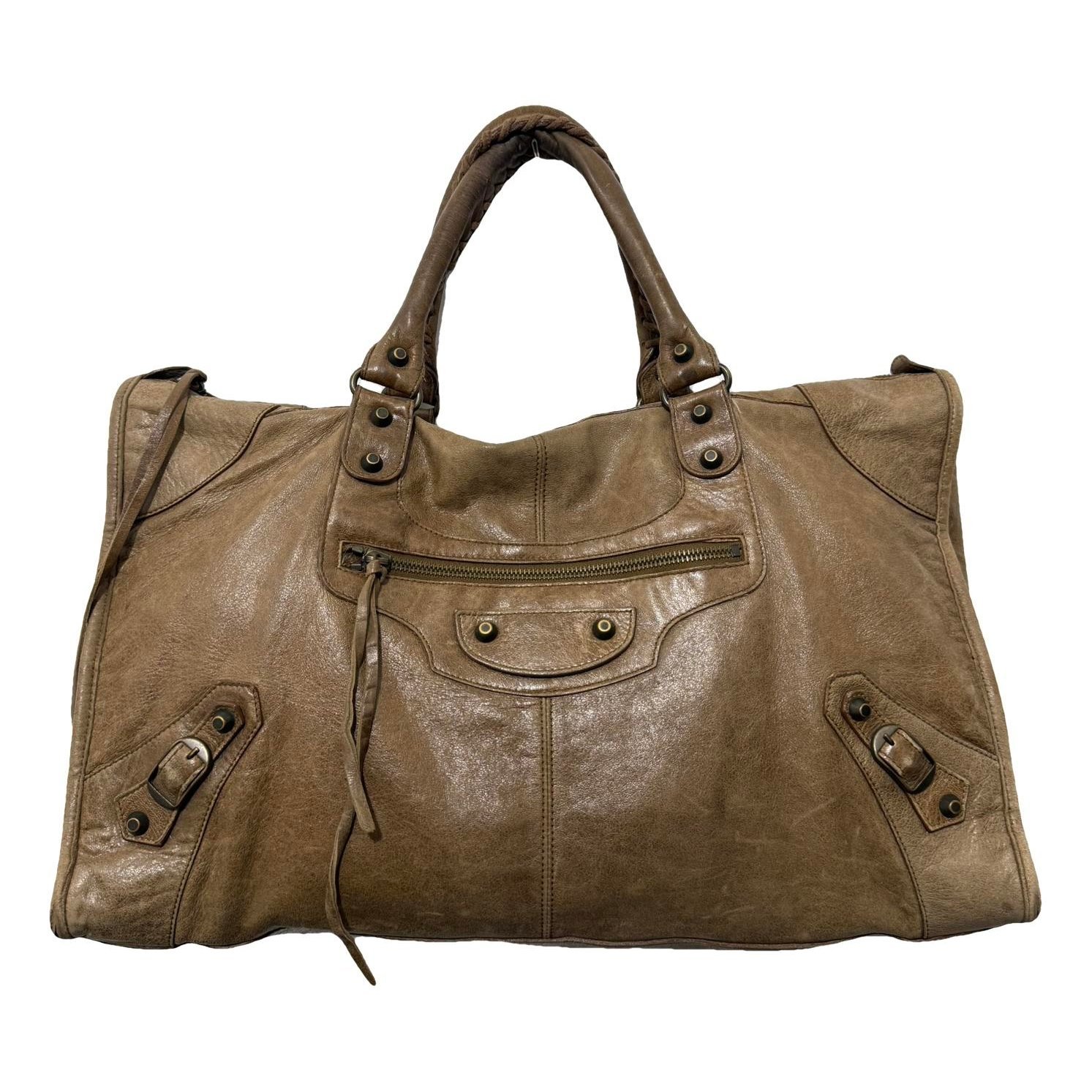 Work leather handbag