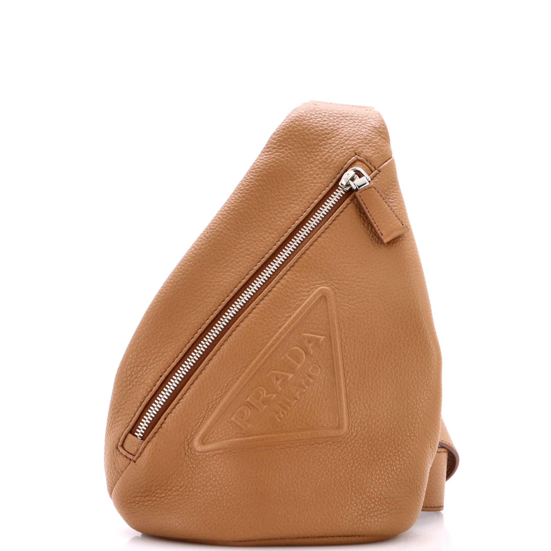 Triangle Logo Sling Bag Leather