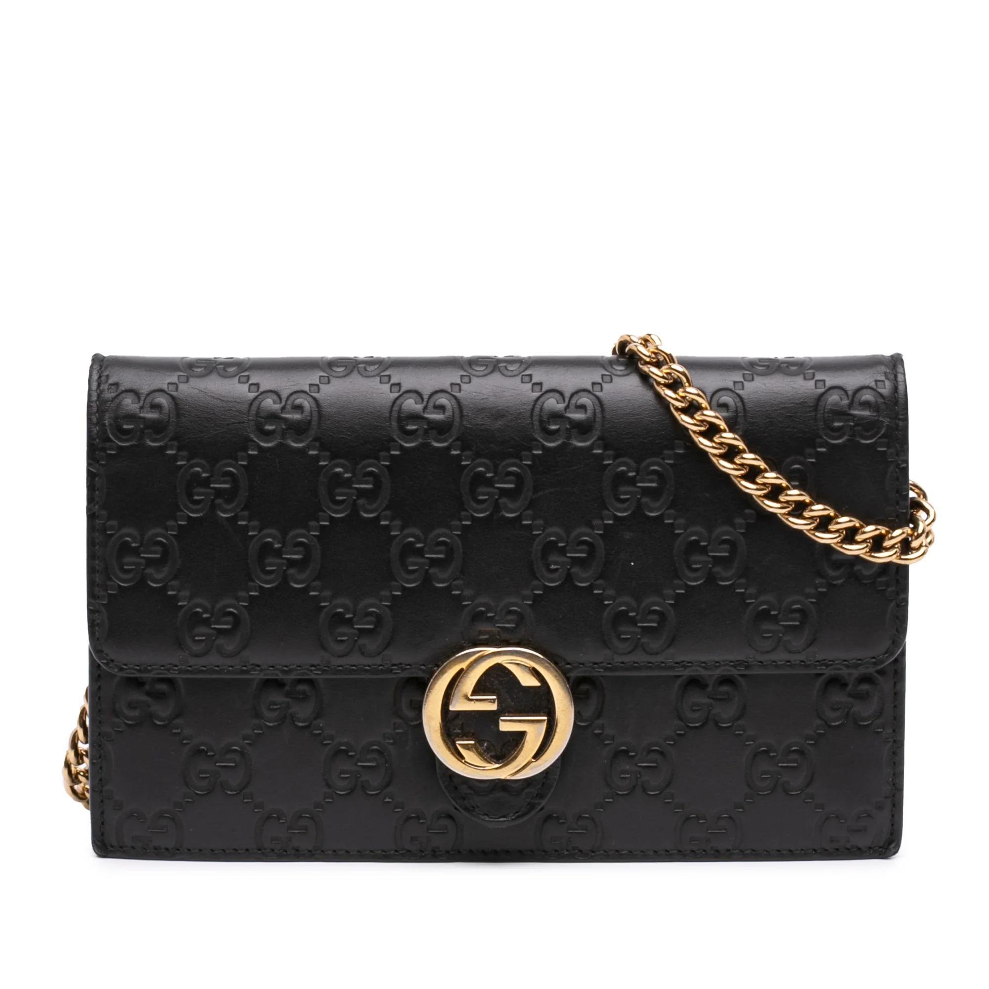 Interlocking leather crossbody bag