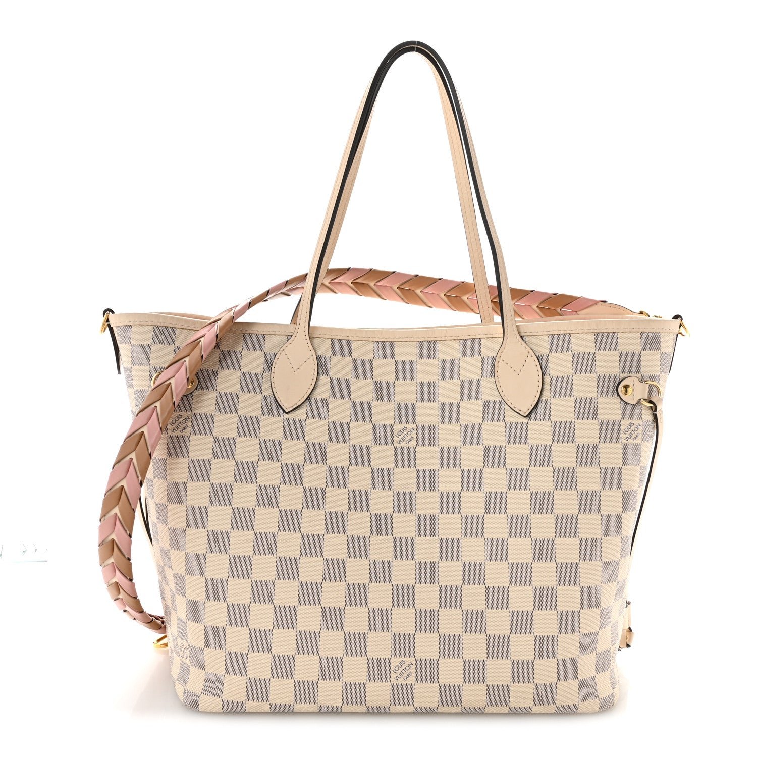 Louis Vuitton Damier Azur Braided Neverfull MM Pink