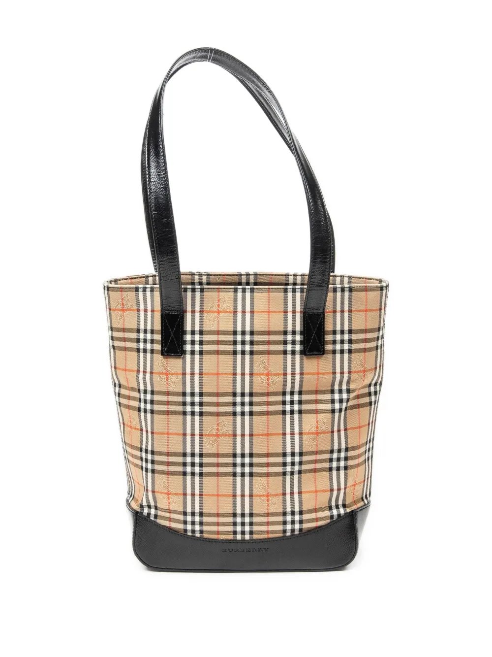 2000s check-pattern tote bag